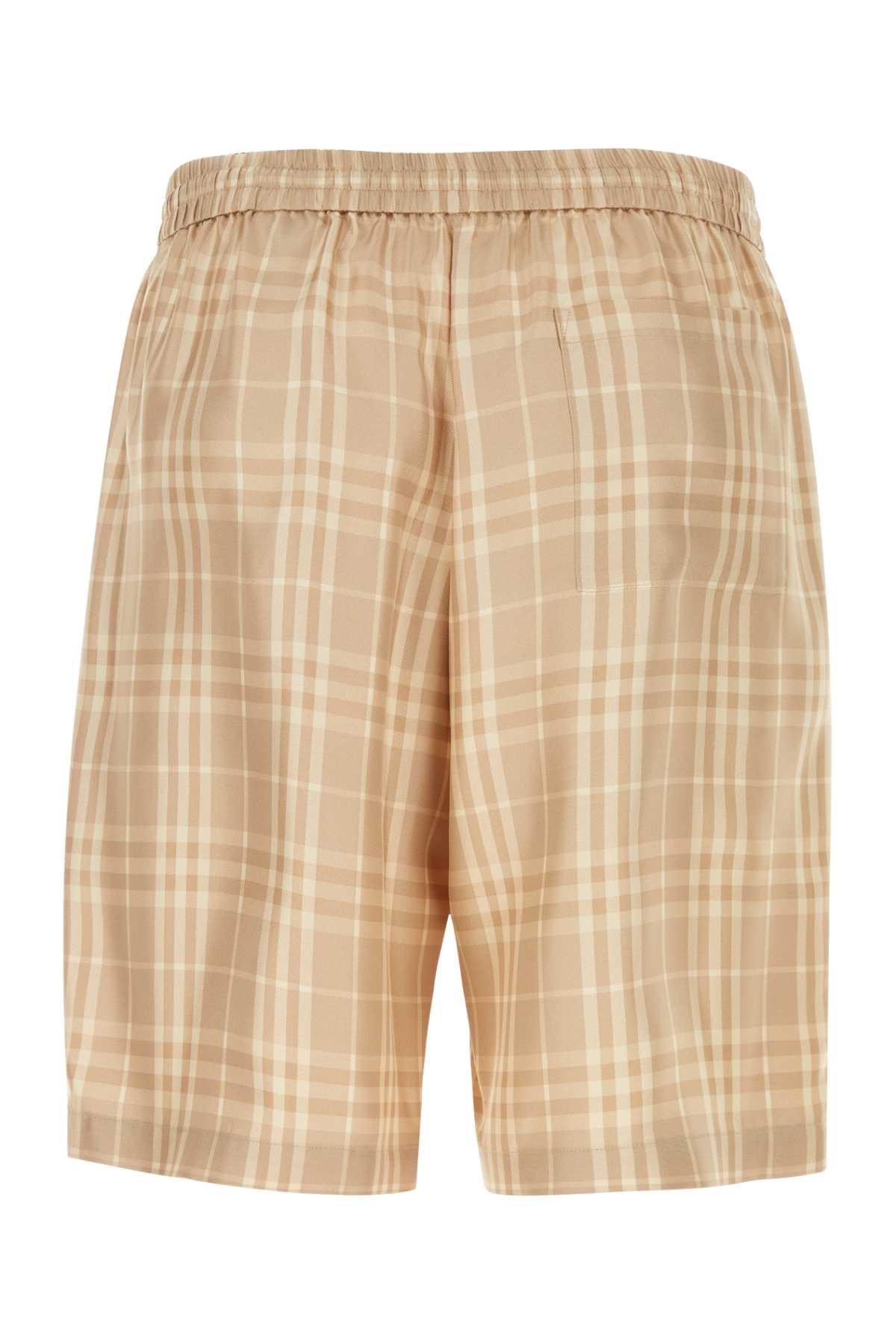 Burberry Embroidered Twill Bermuda Shorts In Softfawnipchck
