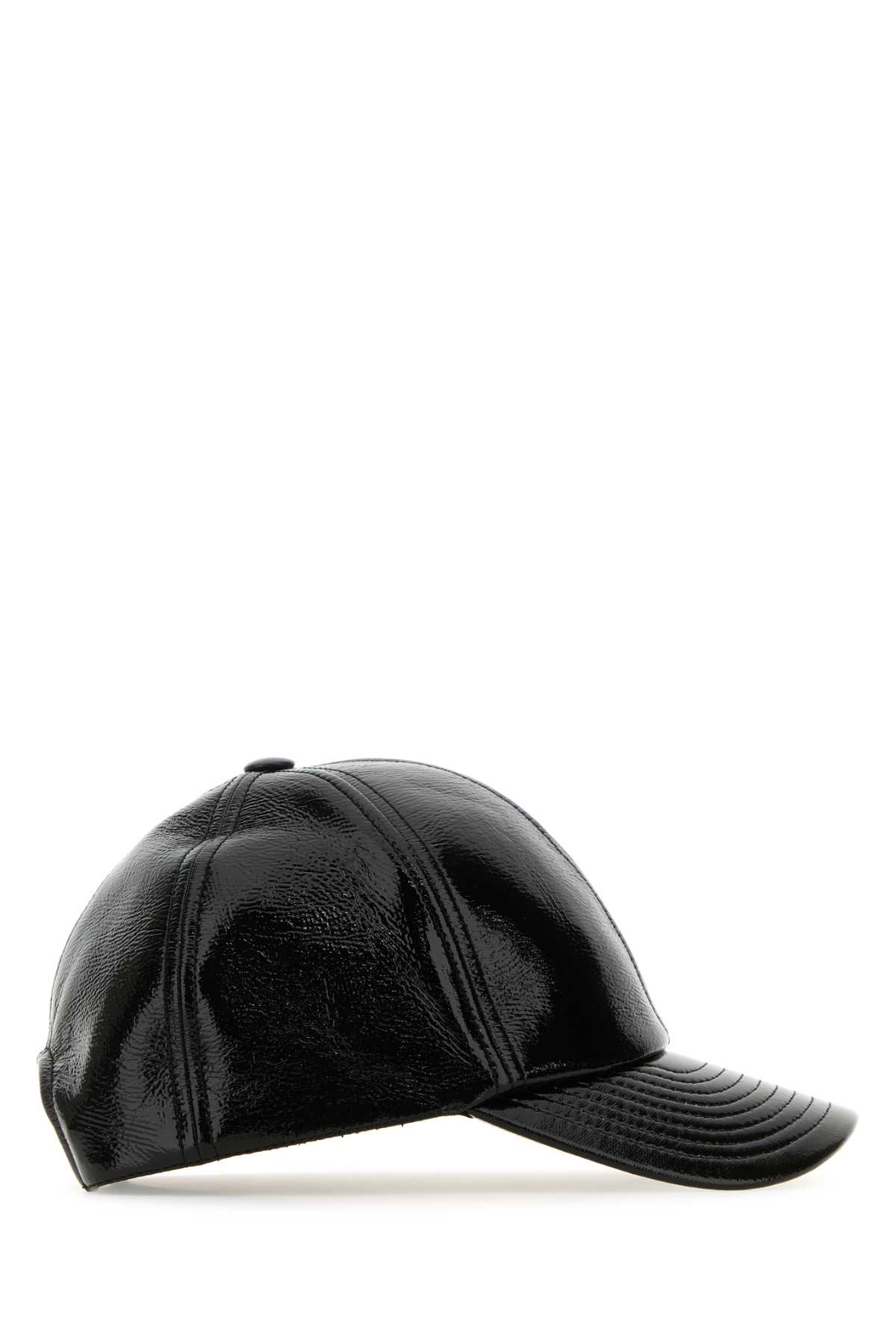 Courrèges Black Vinyl Reedition Baseball Cap