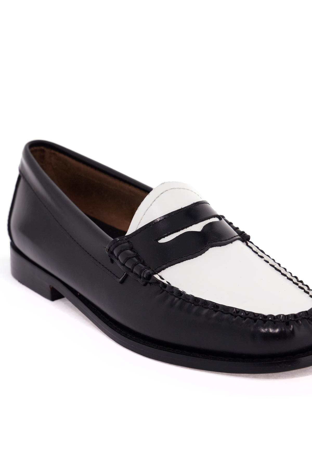 Shop G.h.bass &amp; Co. Two-tone Weejuns In Black White (white)