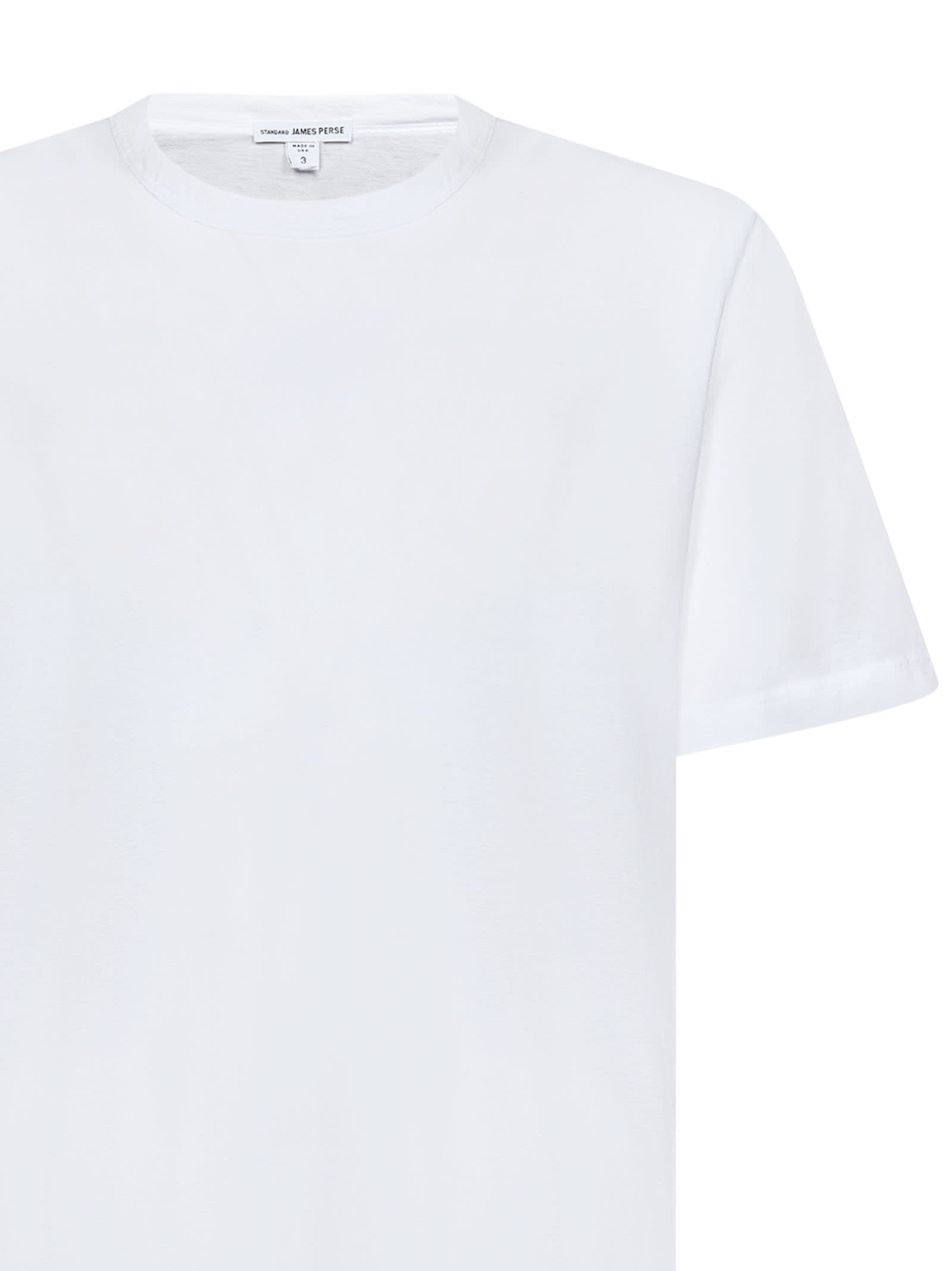 Shop James Perse Clear Jersey Crew T-shirt In White