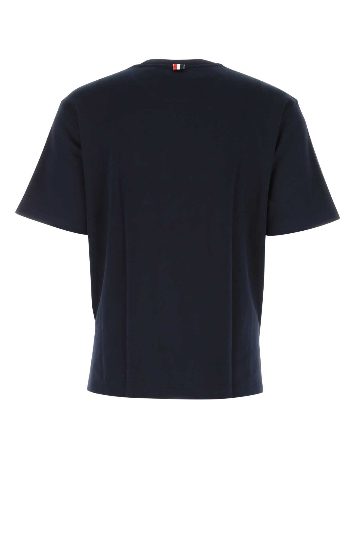 Shop Thom Browne Midnight Blue Cotton Oversize T-shirt In 415