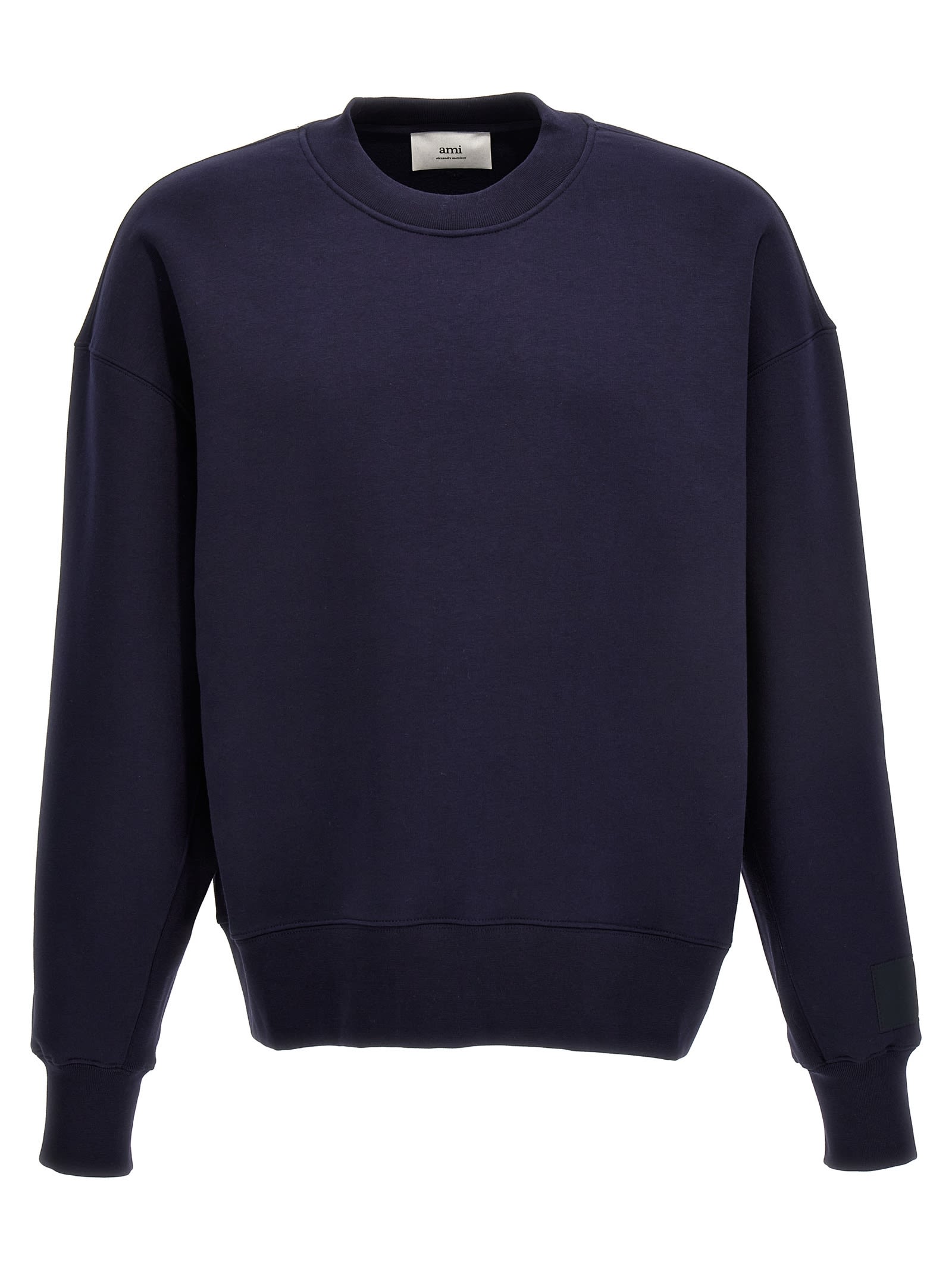 Shop Ami Alexandre Mattiussi Cotton Blend Sweatshirt In Navy
