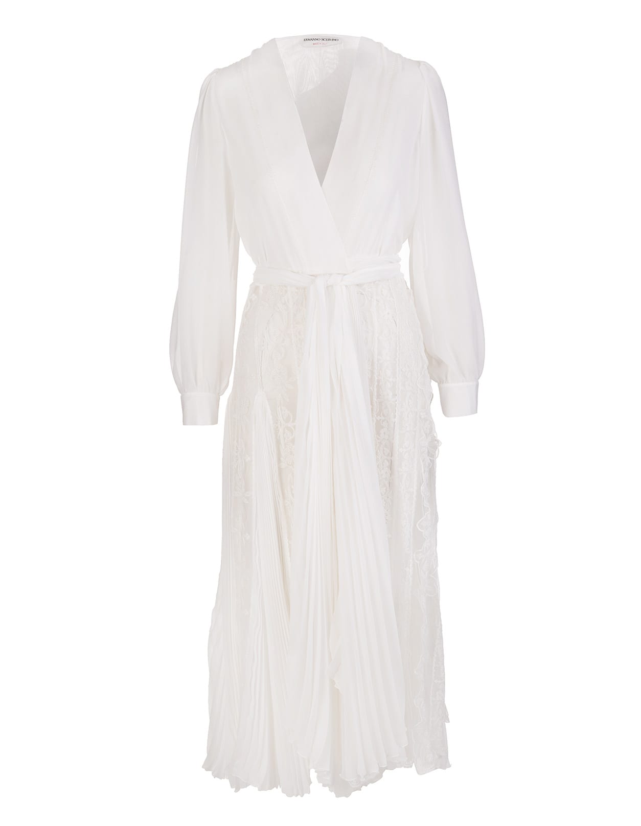 Ermanno Scervino White Midi Dress With Lace Shorts