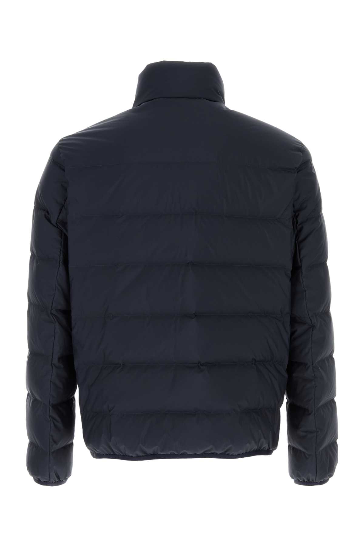 Shop Gucci Navy Blue Polyester Down Jacket In Navymix