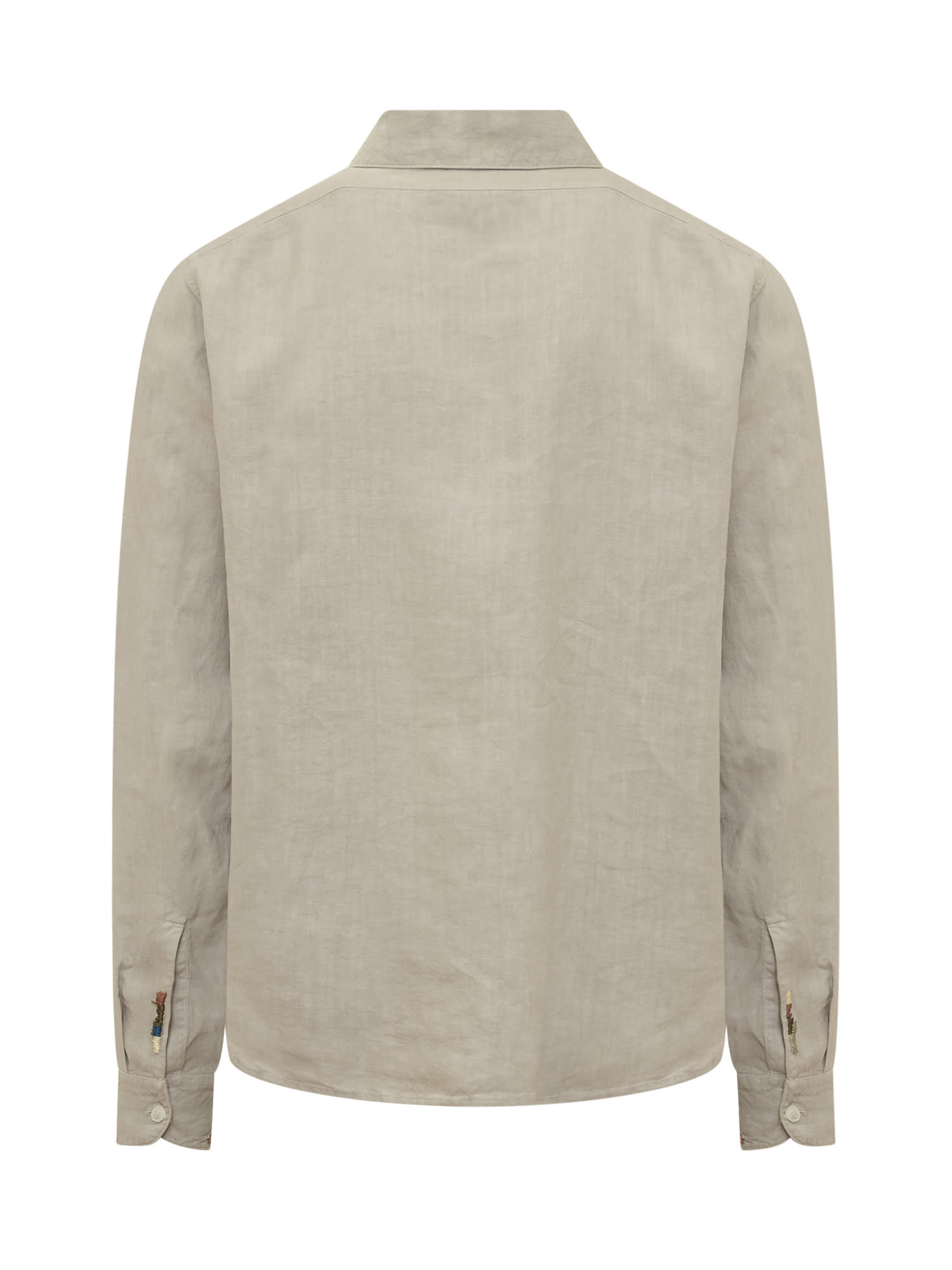 Shop Nick Fouquet Shirt With Embroidery In Light Beige