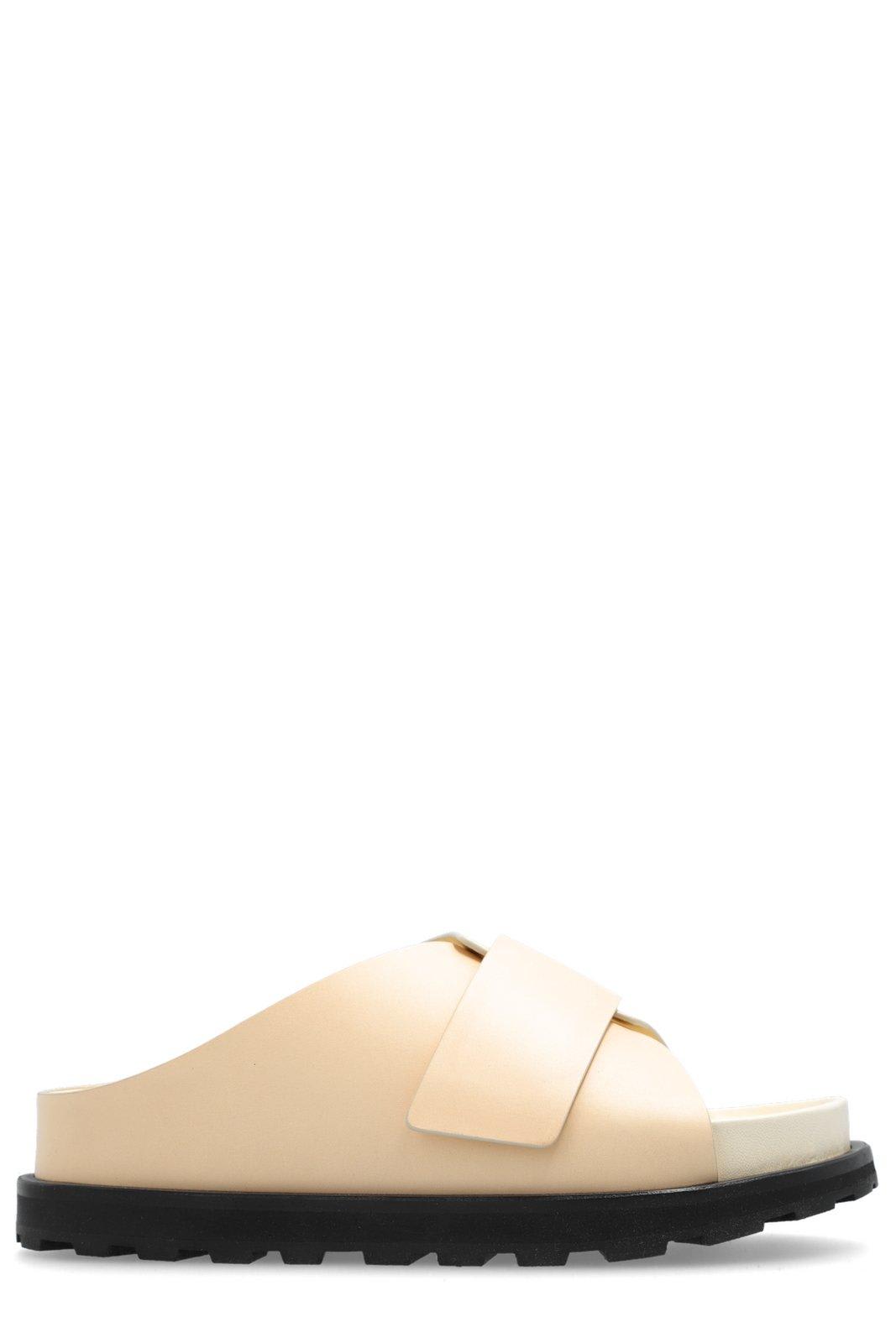 Jil Sander + Cross-strap Slides In Neutrals