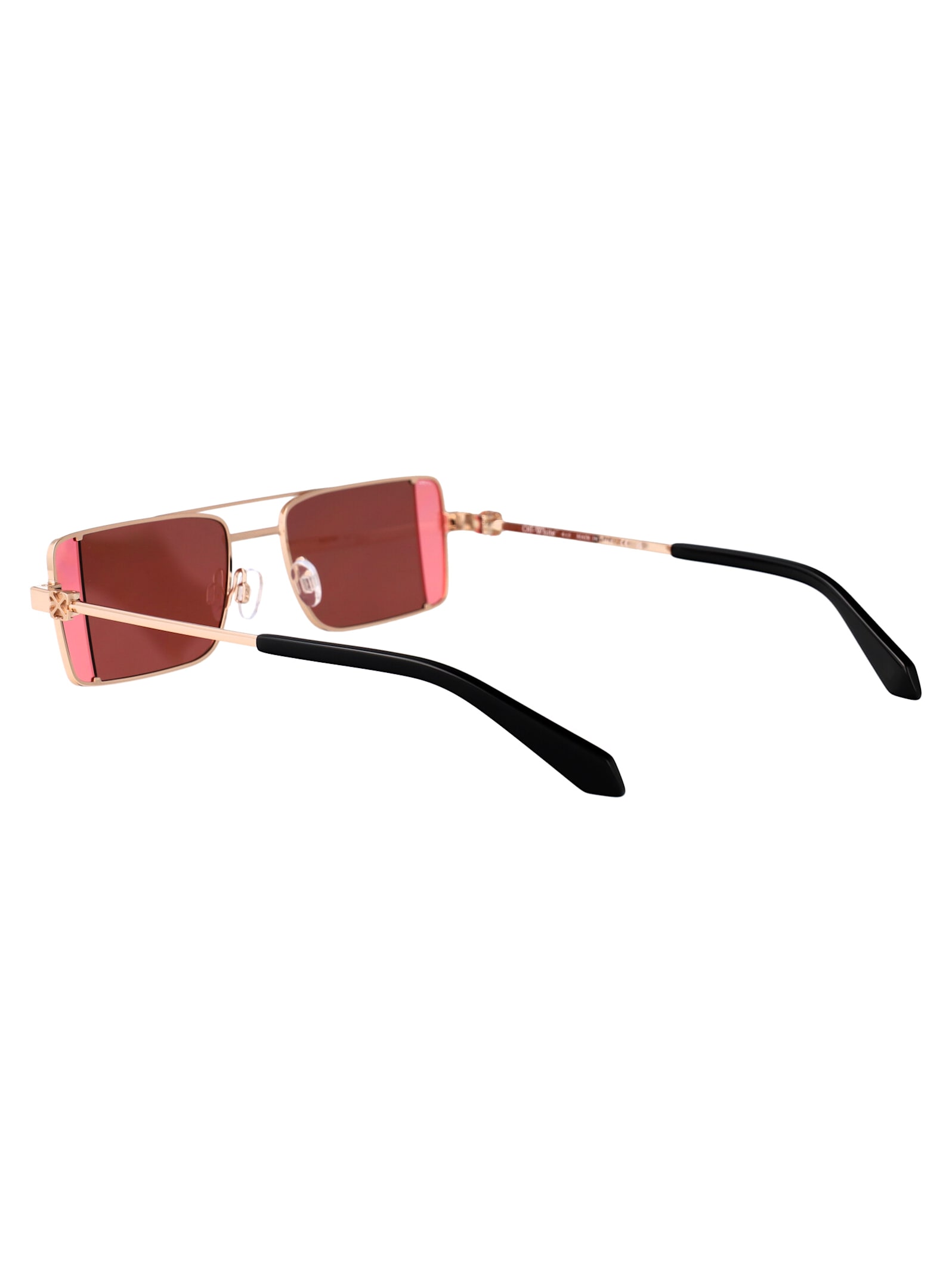 Off-white Cortez Sunglasses In Gold Burgundy