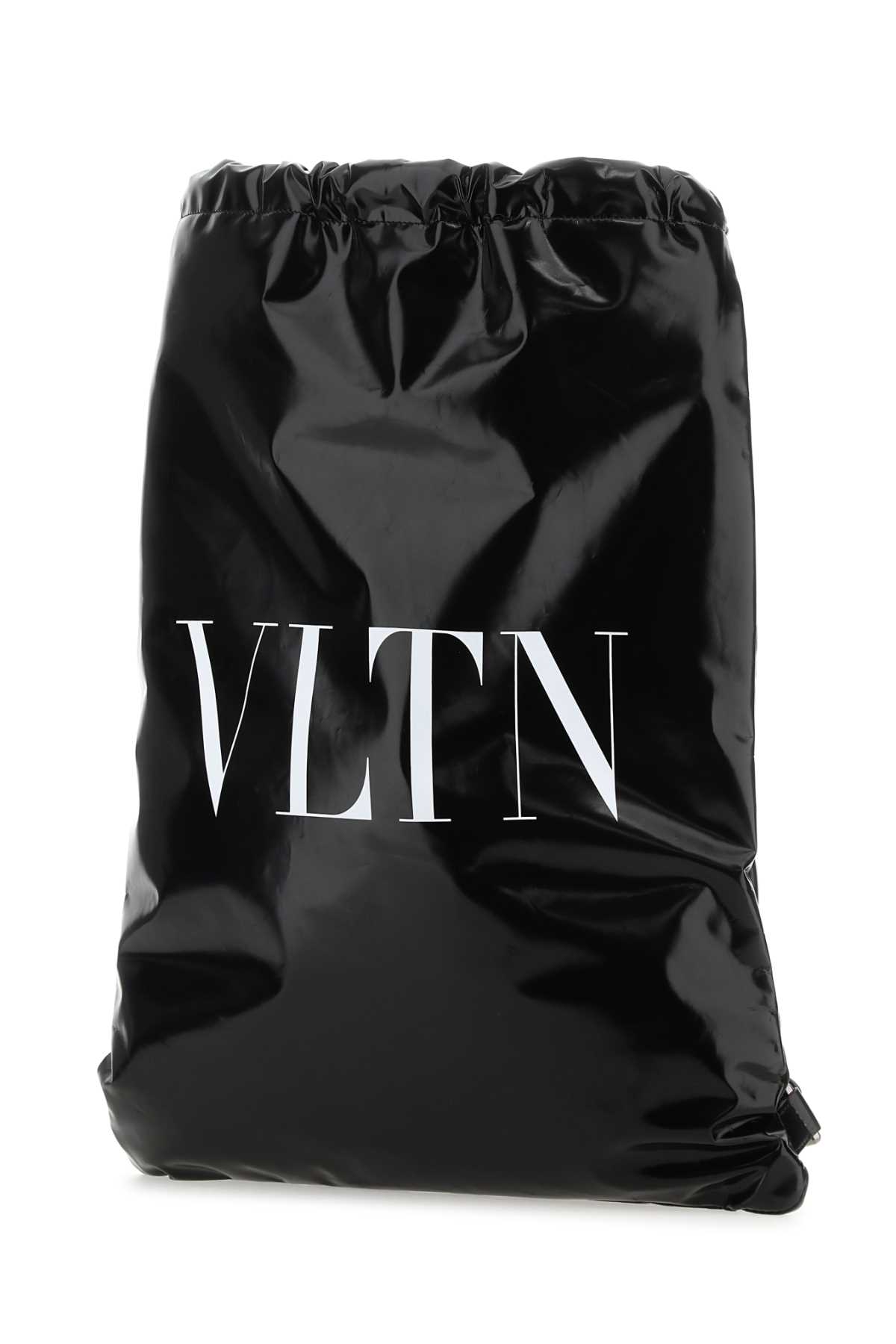 Shop Valentino Black Leather Vltn Sack In 0ni