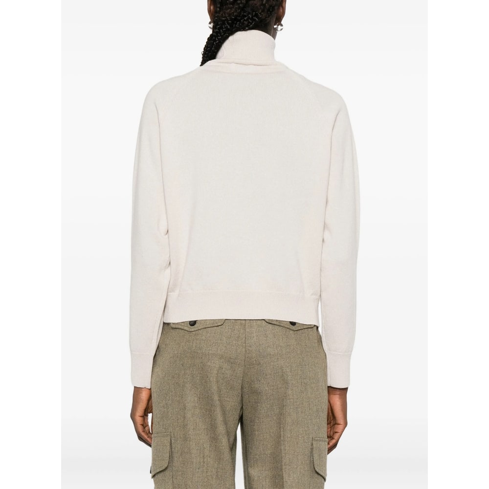 Peserico Diamond-pattern Turtleneck Sweater In Neutral