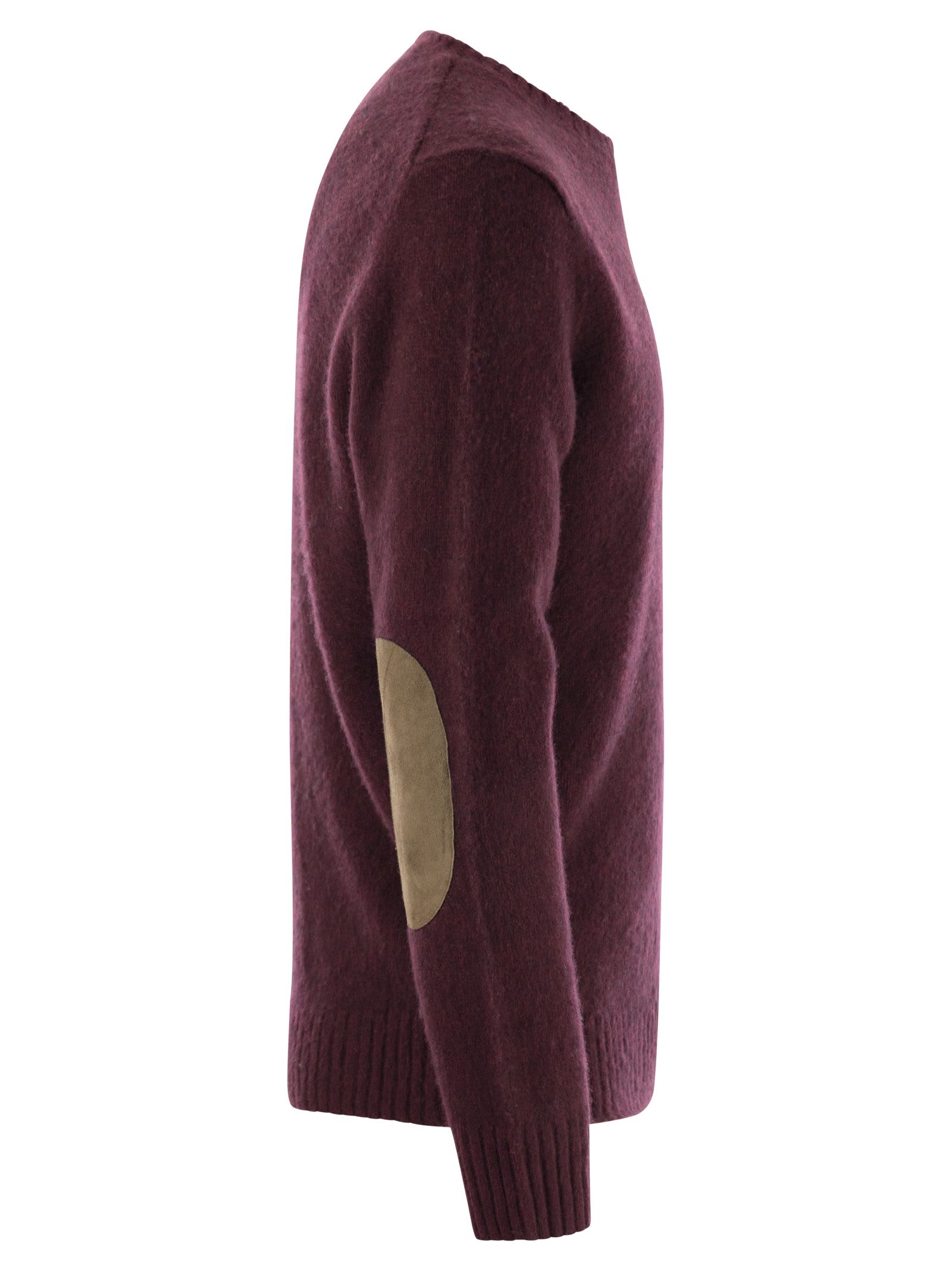Shop Polo Ralph Lauren Crew-neck Sweater In Wool And Cashmere In Bordeaux