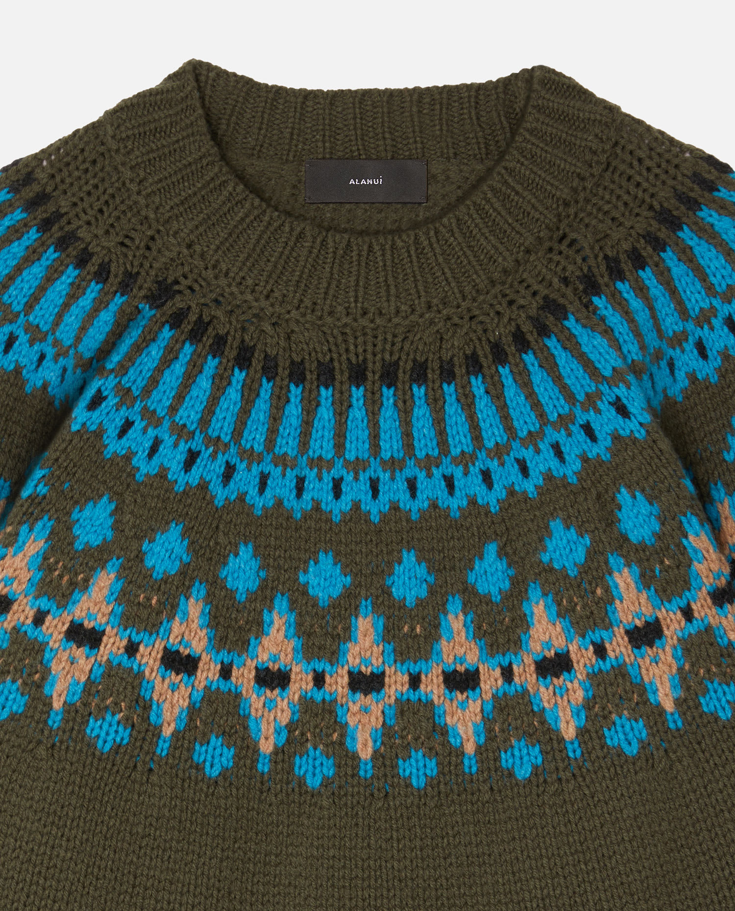 Alanui Sweet Winter Fair Isle Pattern Wool Sweater In Neutral