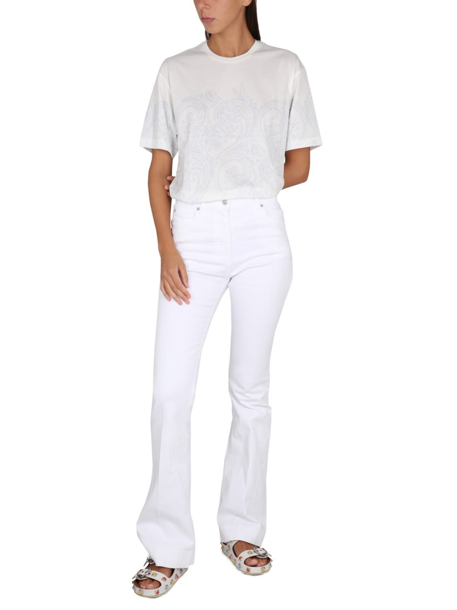 Shop Etro Five Pocket Jeans In Bianco