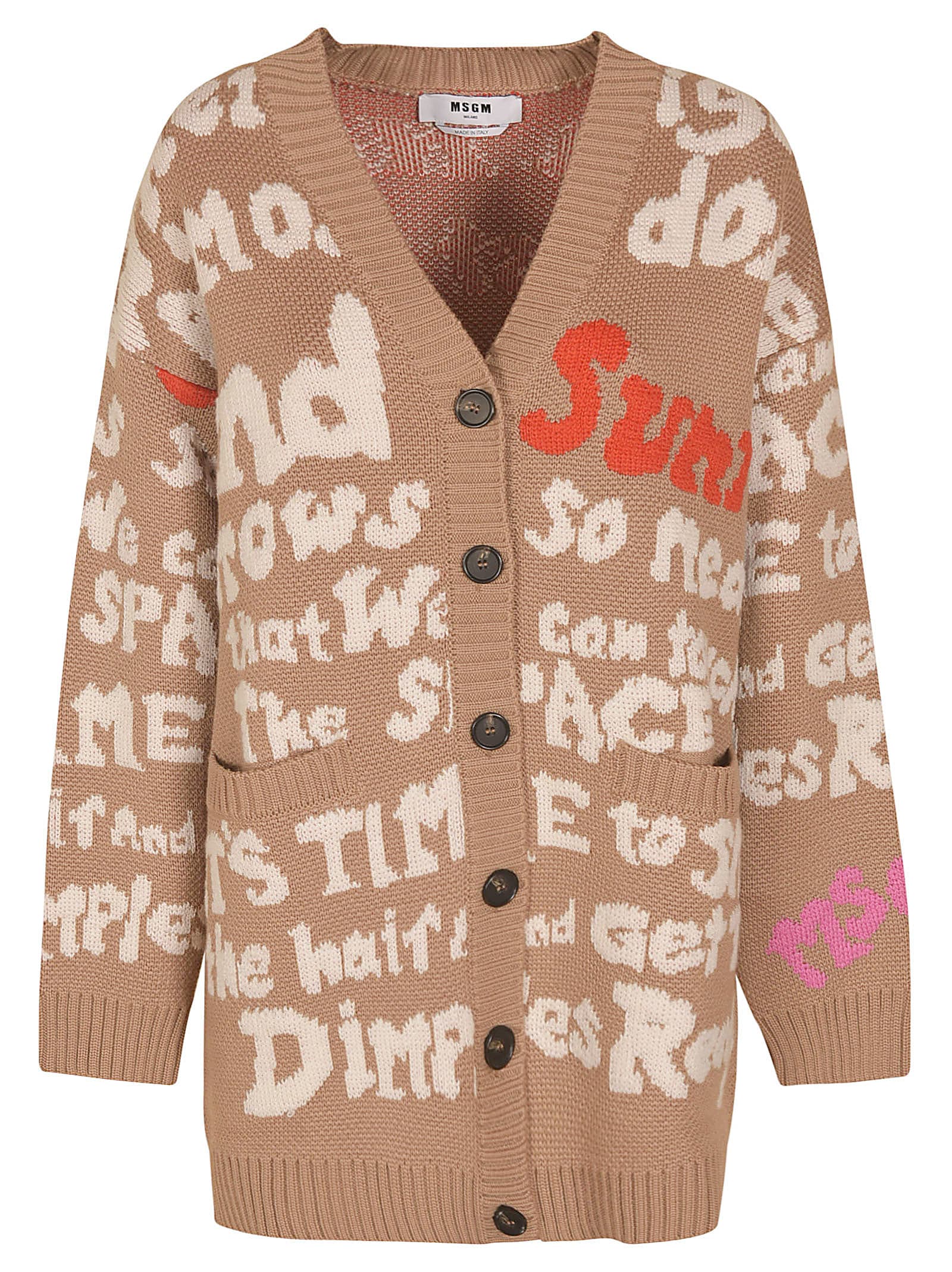 MSGM Oversize Embroidered Cardigan