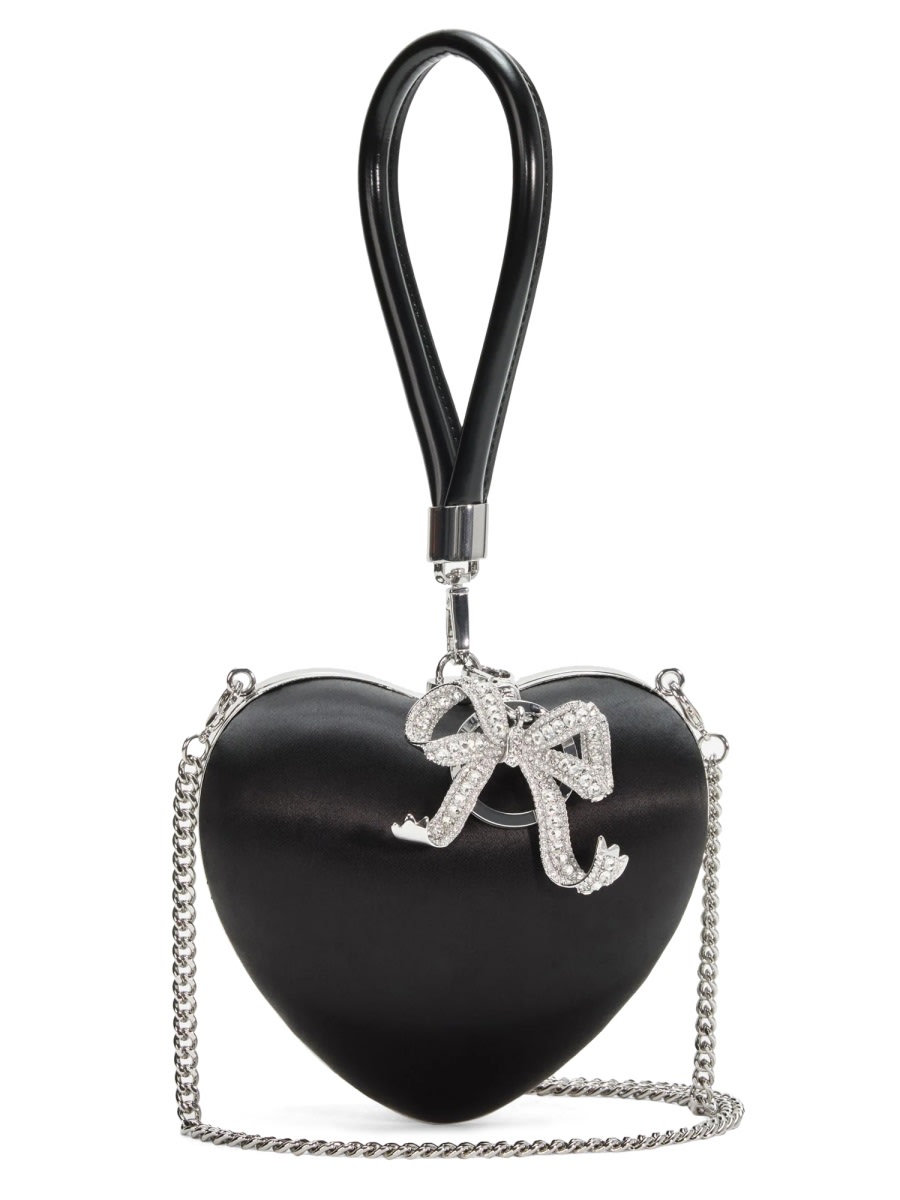 Shop Self-portrait Heart Pochette In Black