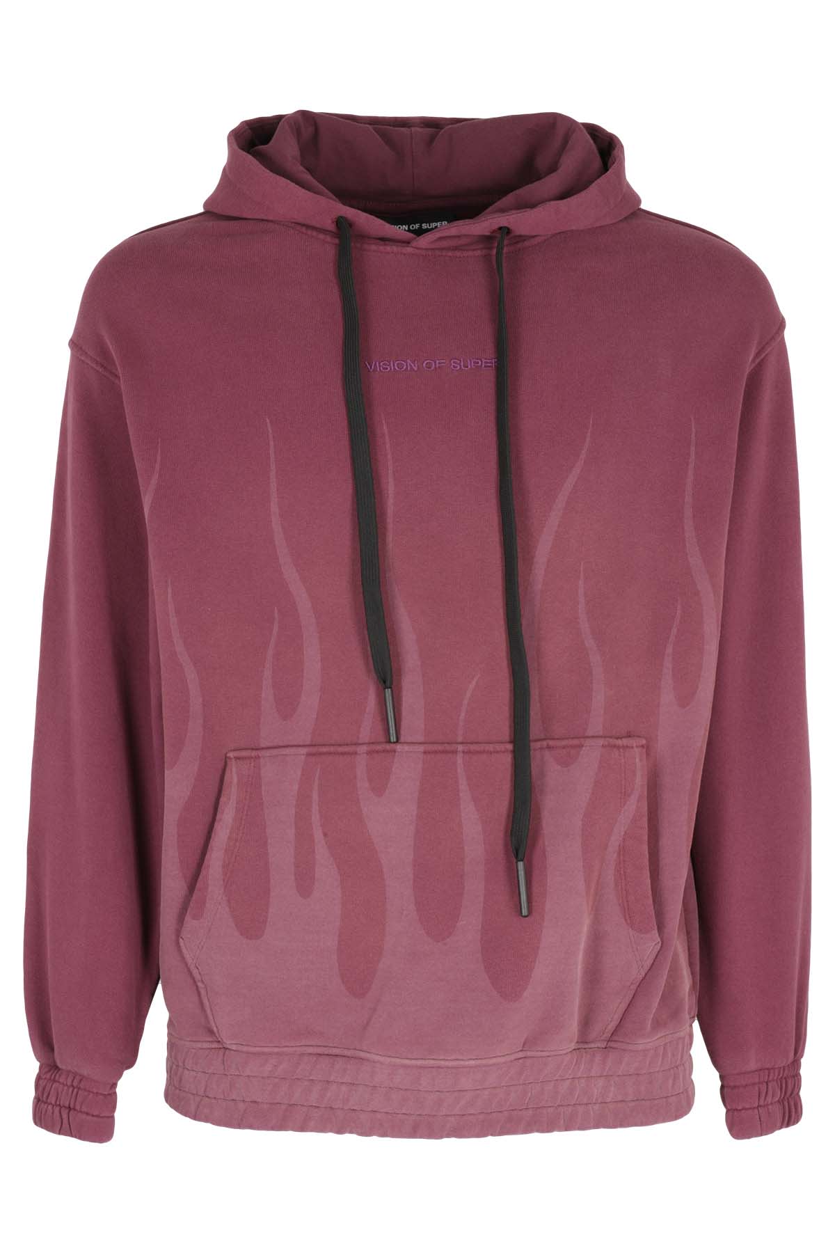 Vision Of Super Corrosive Flames Hoodie Grape Wine Men's Hoodie In Grape Wine