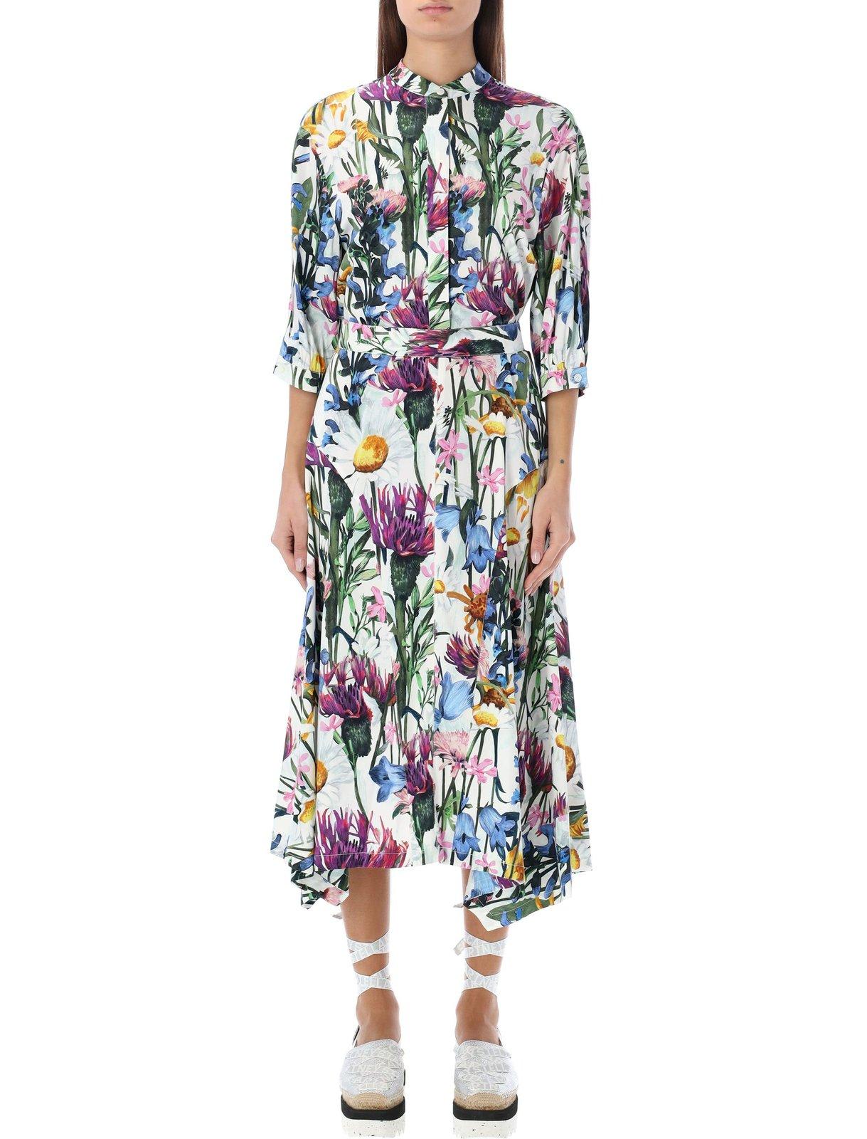 Stella Mccartney Floral-print Crepe Midi Dress In Multicolor