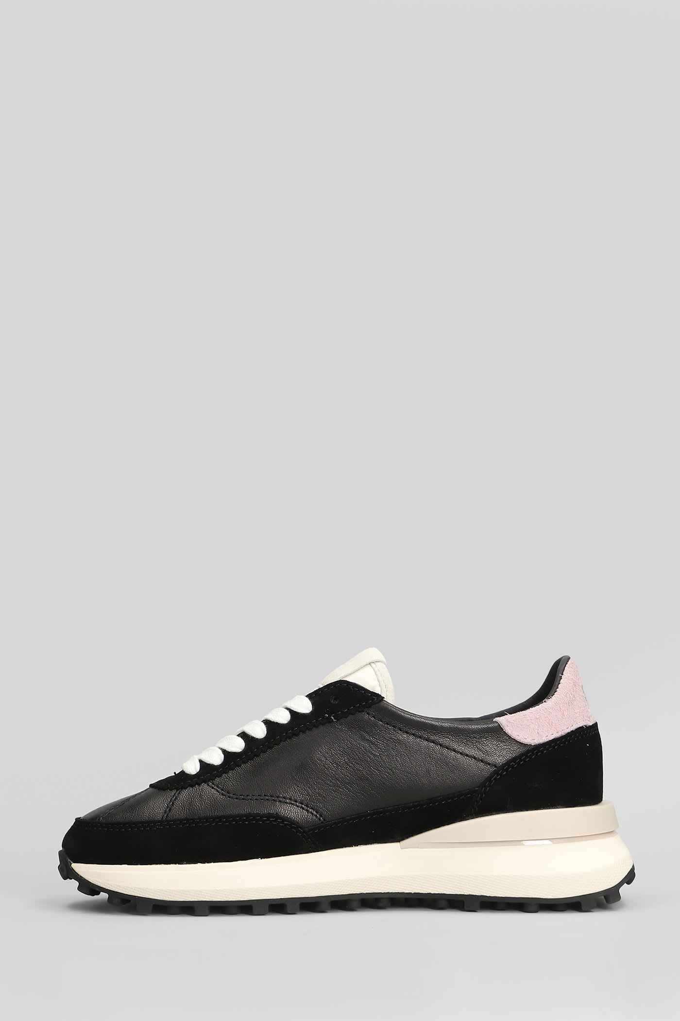 Date Athleta Spft Sneakers In Black Suede And Leather In Multi