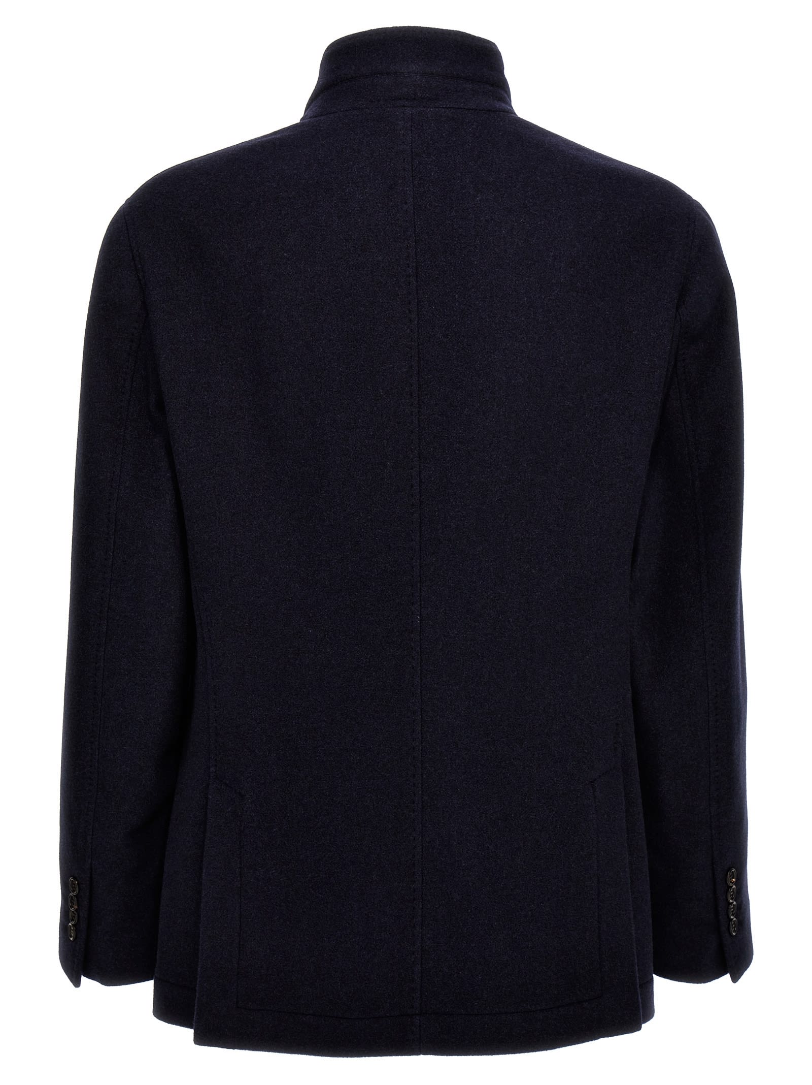 Shop Brunello Cucinelli Single-breasted Cashmere Jacket In Blue