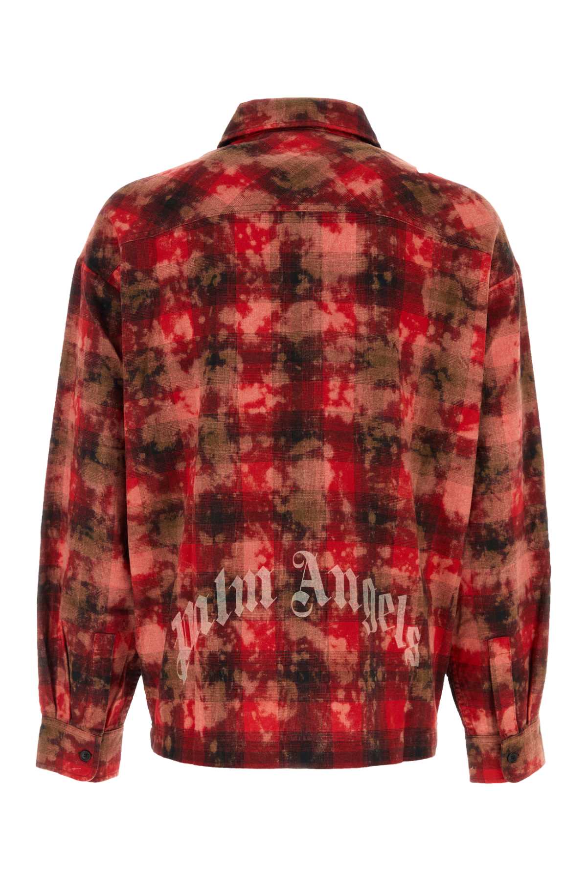 Shop Palm Angels Embroidered Flannel Oversize Shirt In 2503