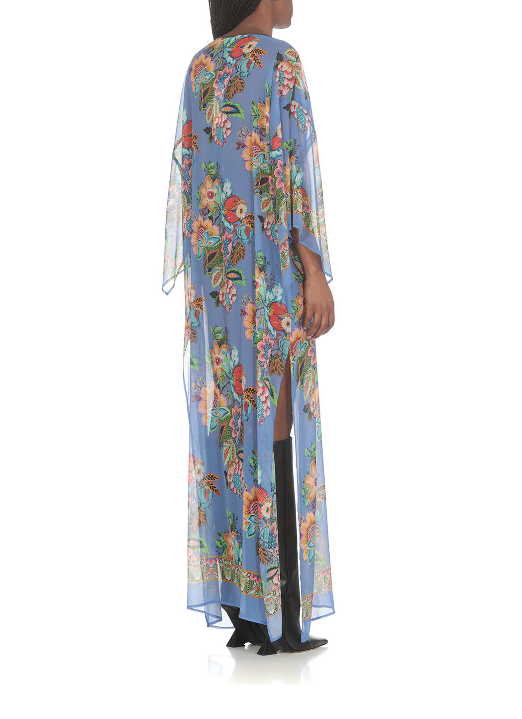 Shop Etro Dress With Floral Pattern In Light Blue