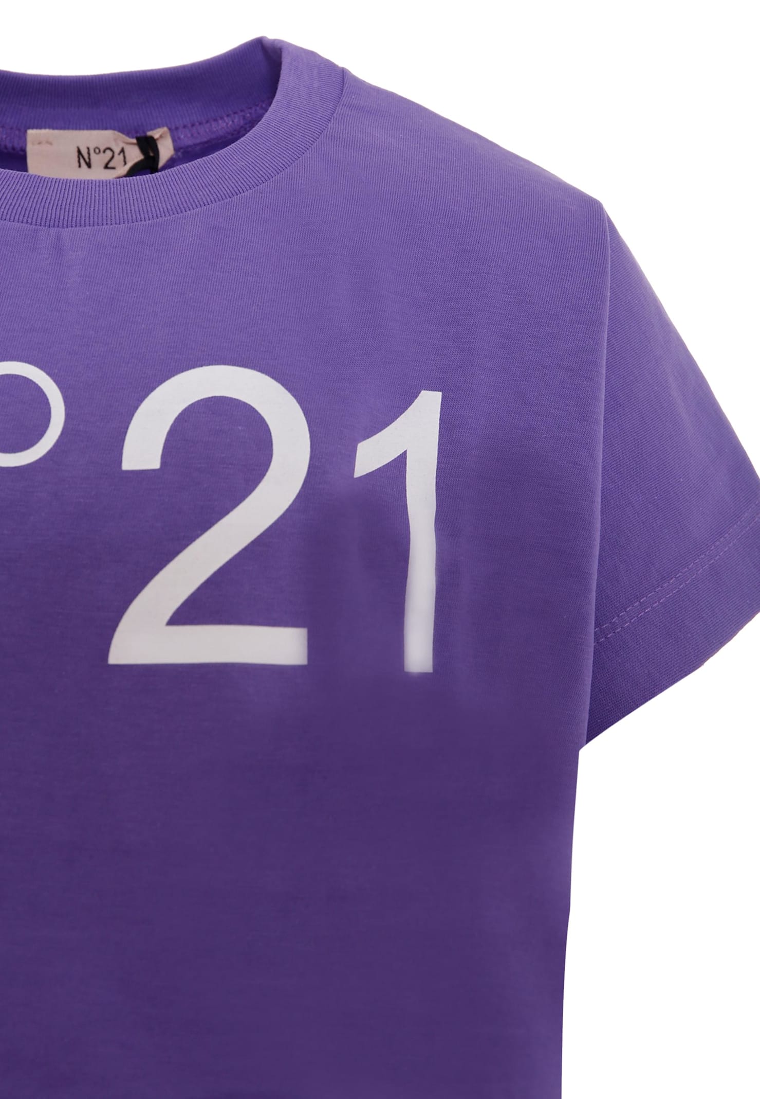 N°21 Purple T-shirt For Girl With Logo In Purple