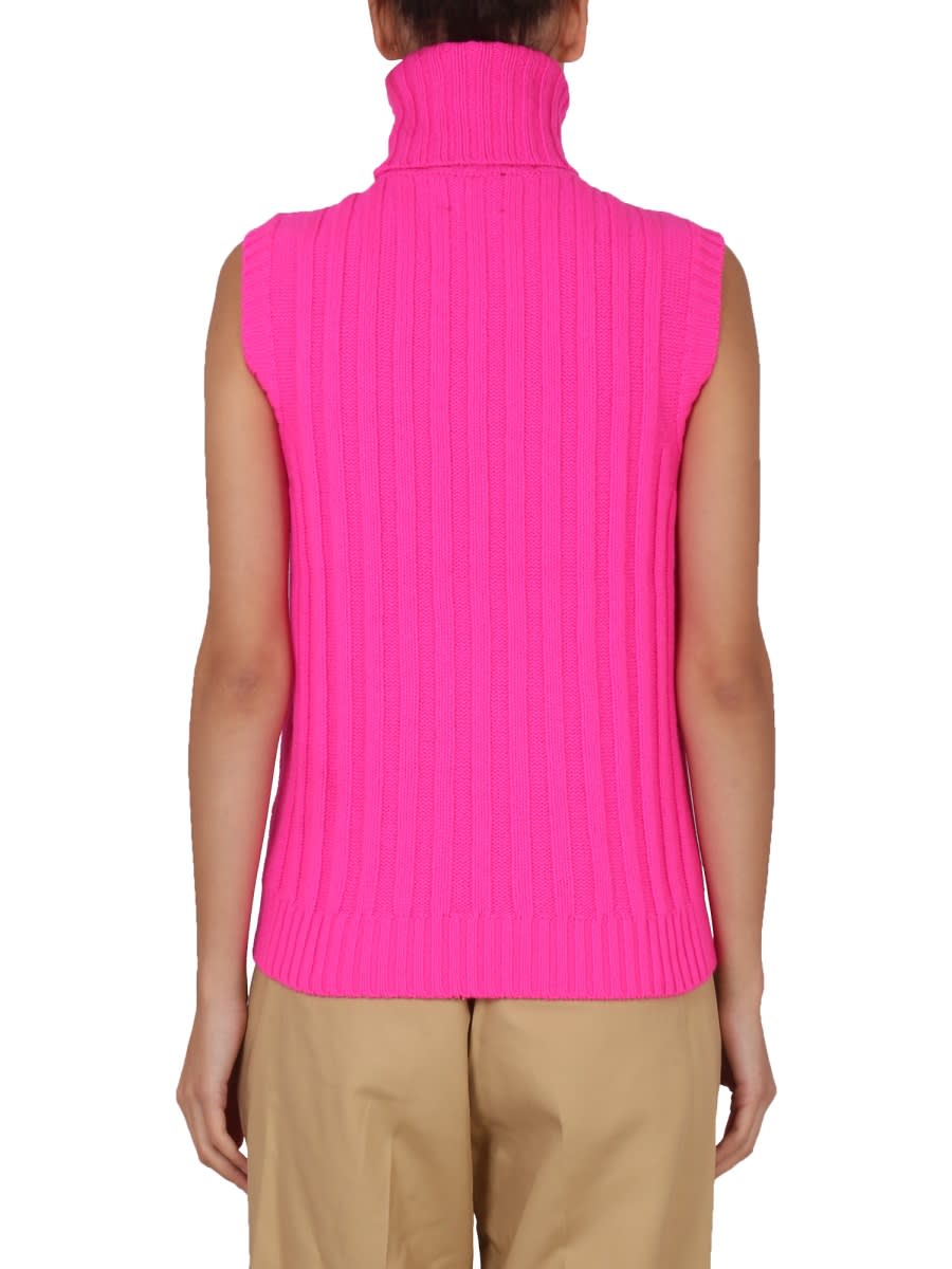 Shop Jejia Sleeveless Turtleneck Sweater In Fuchsia