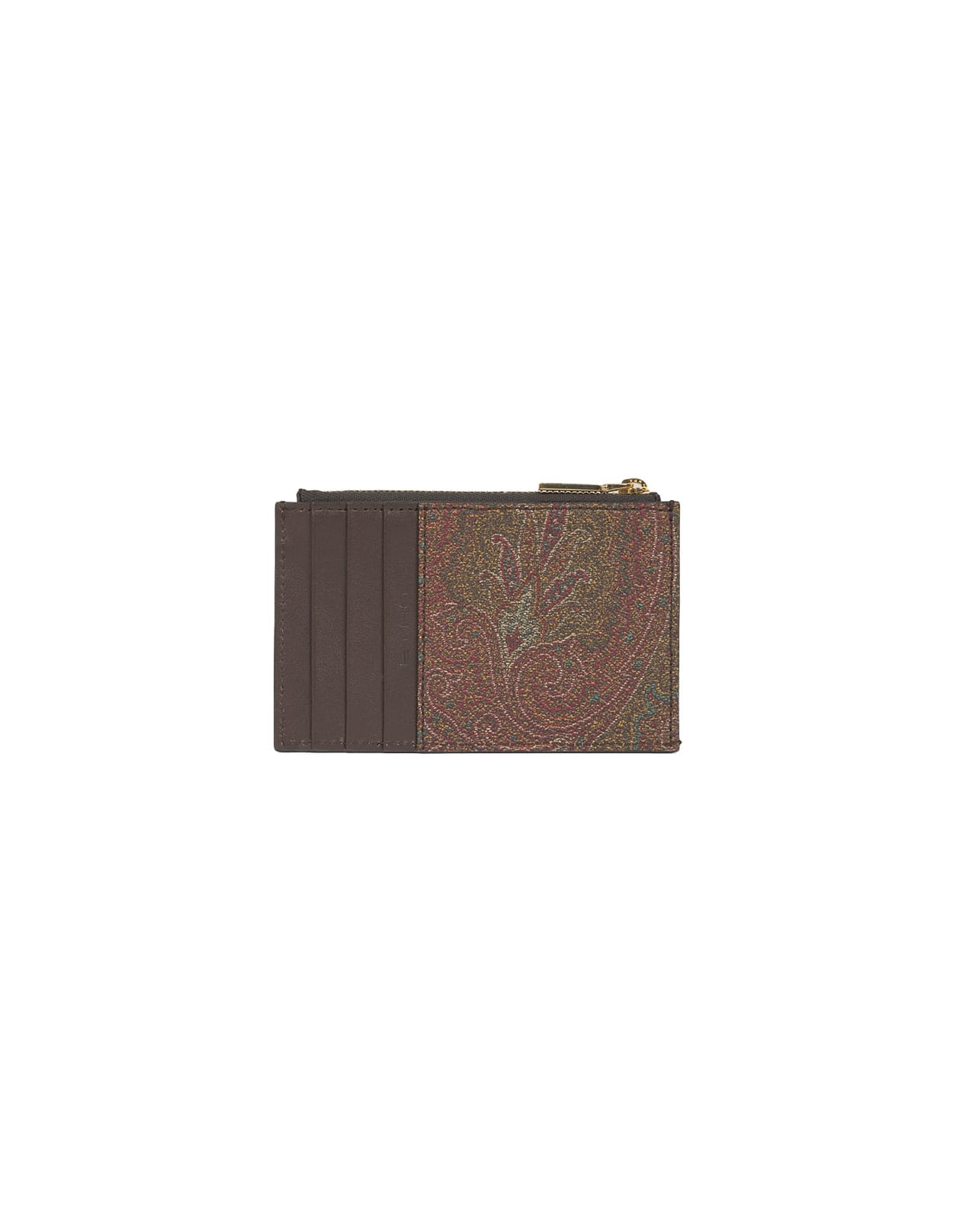 Shop Etro Paisley Wallet With  Pegasus Logo In Brown