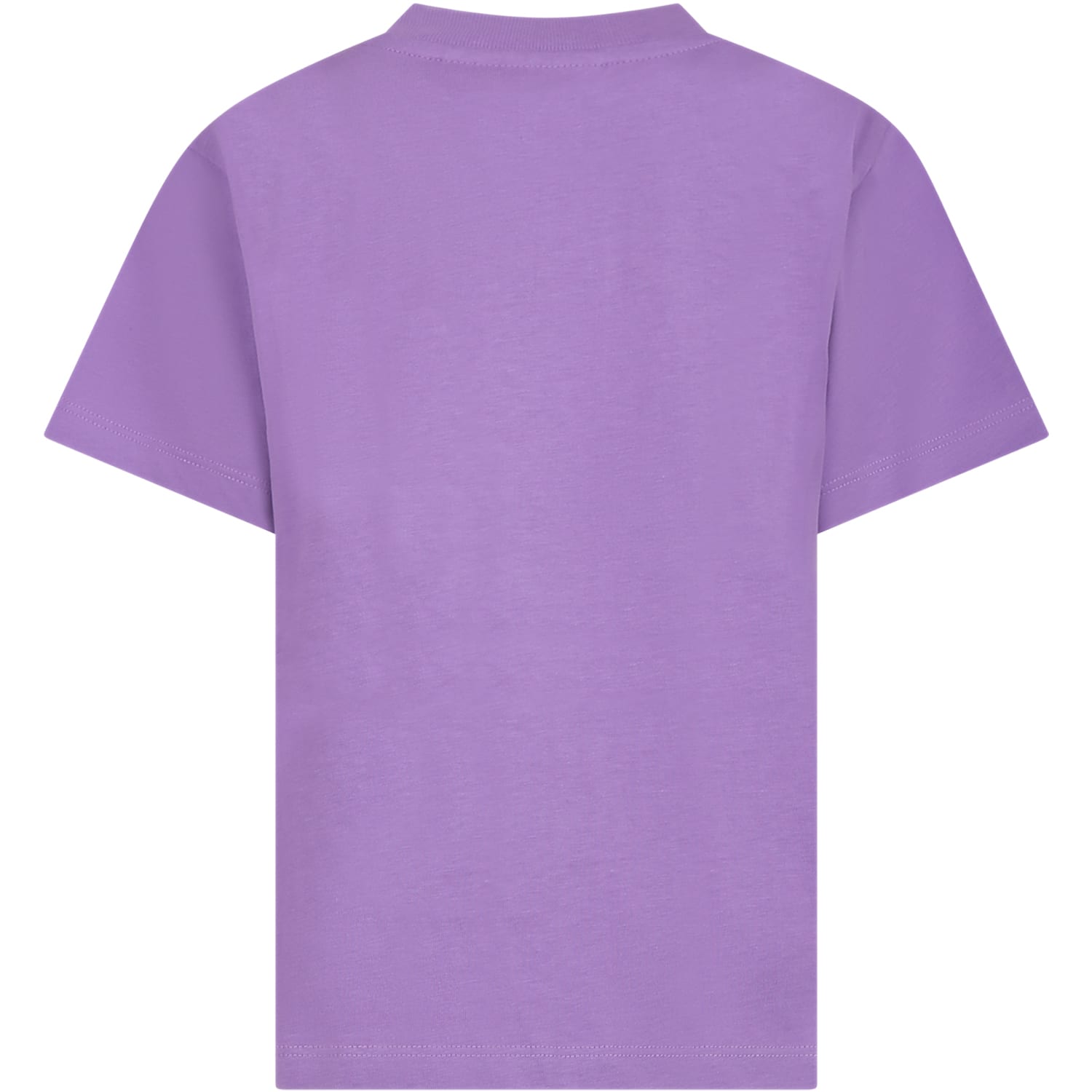 Shop Molo Purple T-shirt For Boy With Writing In Violet