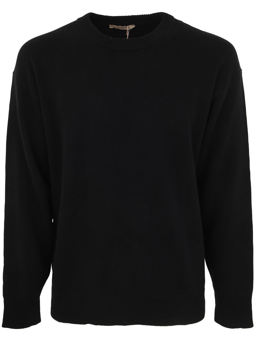 Shop Nuur Comfort Fit Long Sleeves Crew Neck Sweater In Black