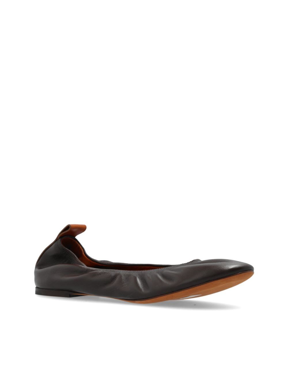 Shop Lanvin Ballerina In Dark Brown