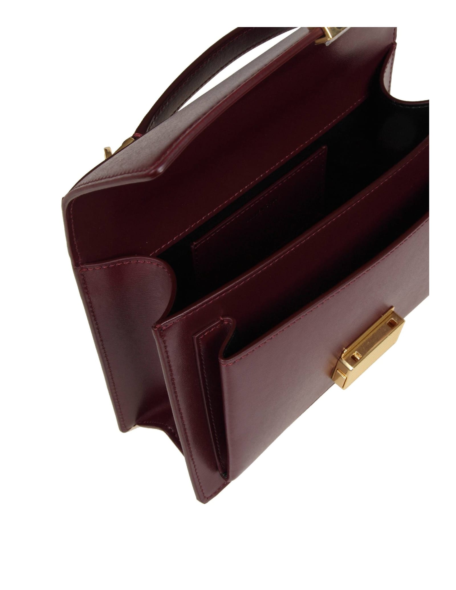 Shop Golden Goose Venezia Handbag In Bordeaux Leather In Burgundy
