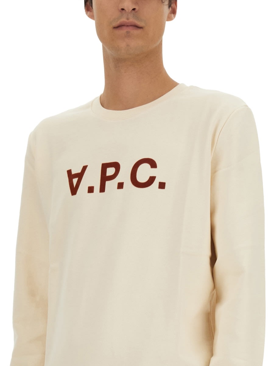 Shop Apc Sweatshirt With Logo In White