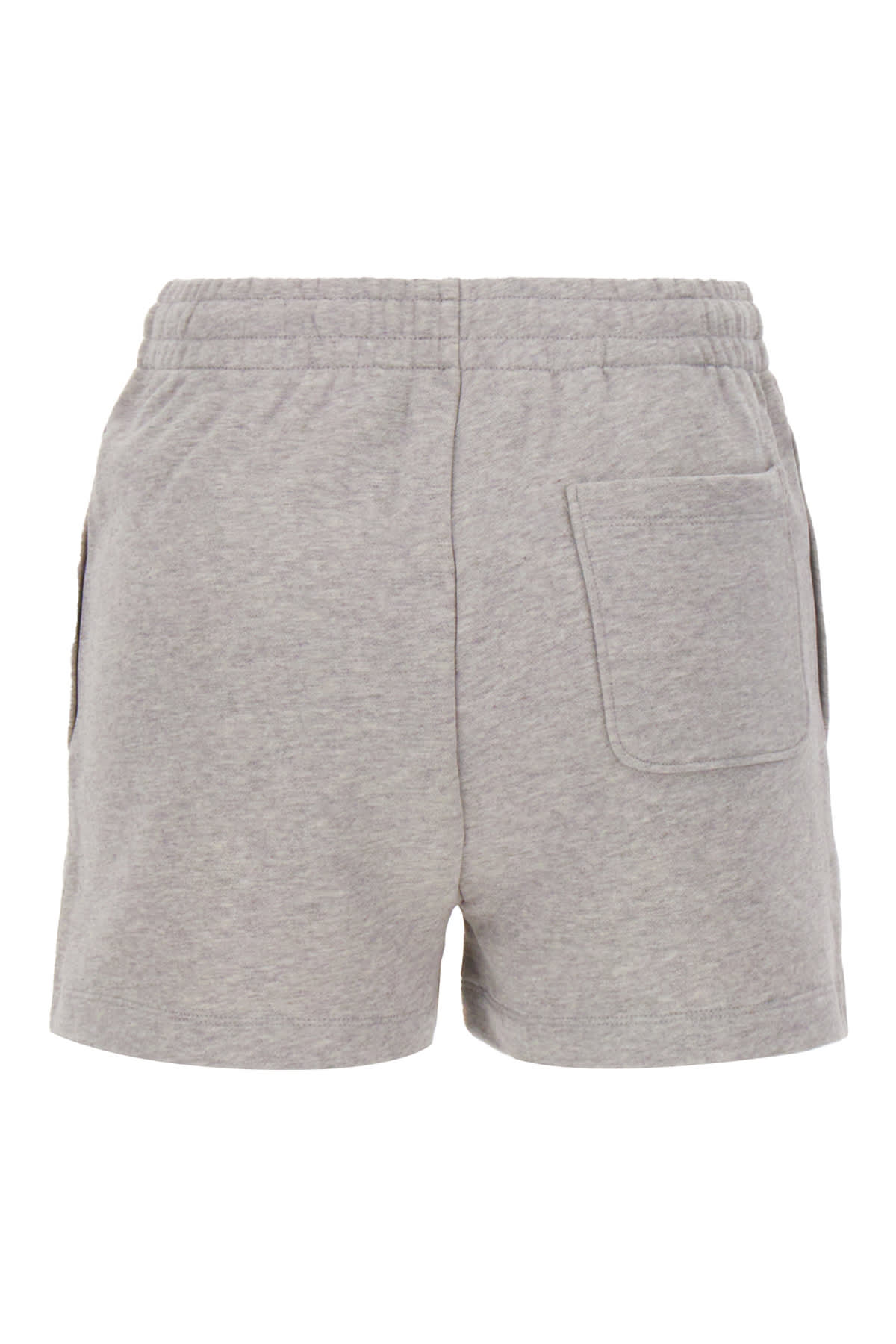 Moschino High Waist Cotton Shorts With Teddy Bear Print In Grigio