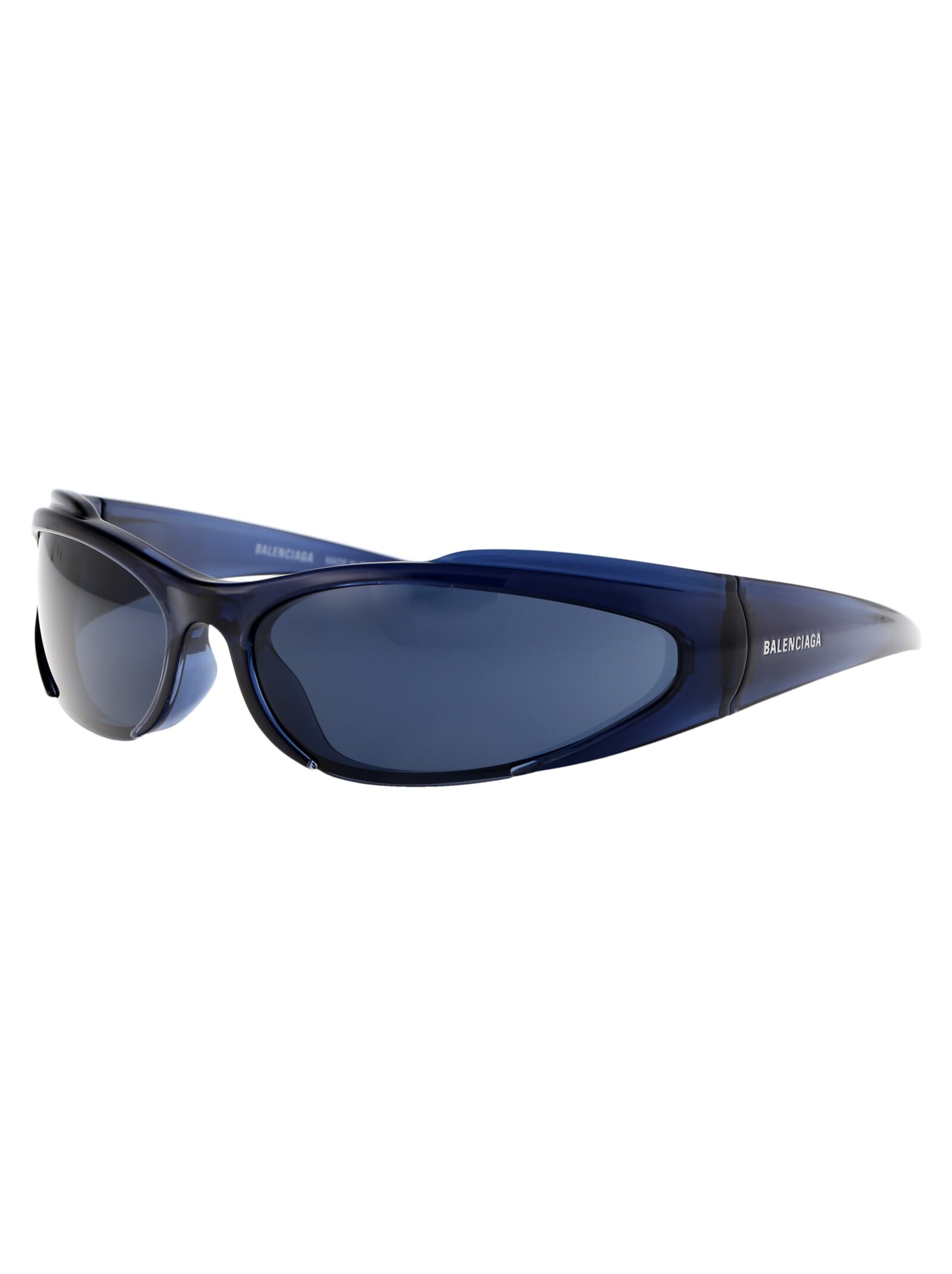 Shop Balenciaga Bb0253s Sunglasses In 003 Blue Blue Blue