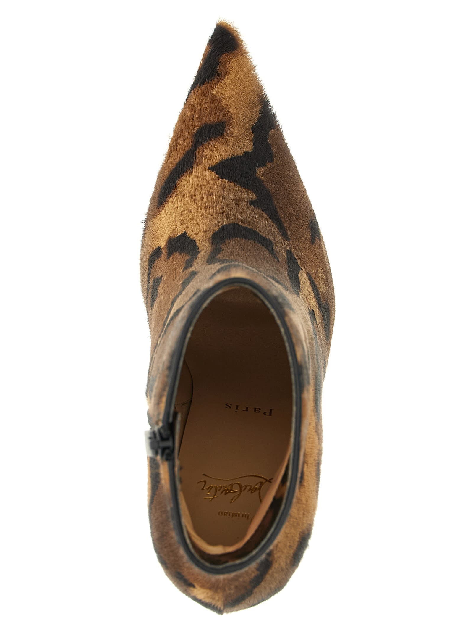 Christian Louboutin Ankle Boots With Pointed Toe And Stiletto Heel In Brown