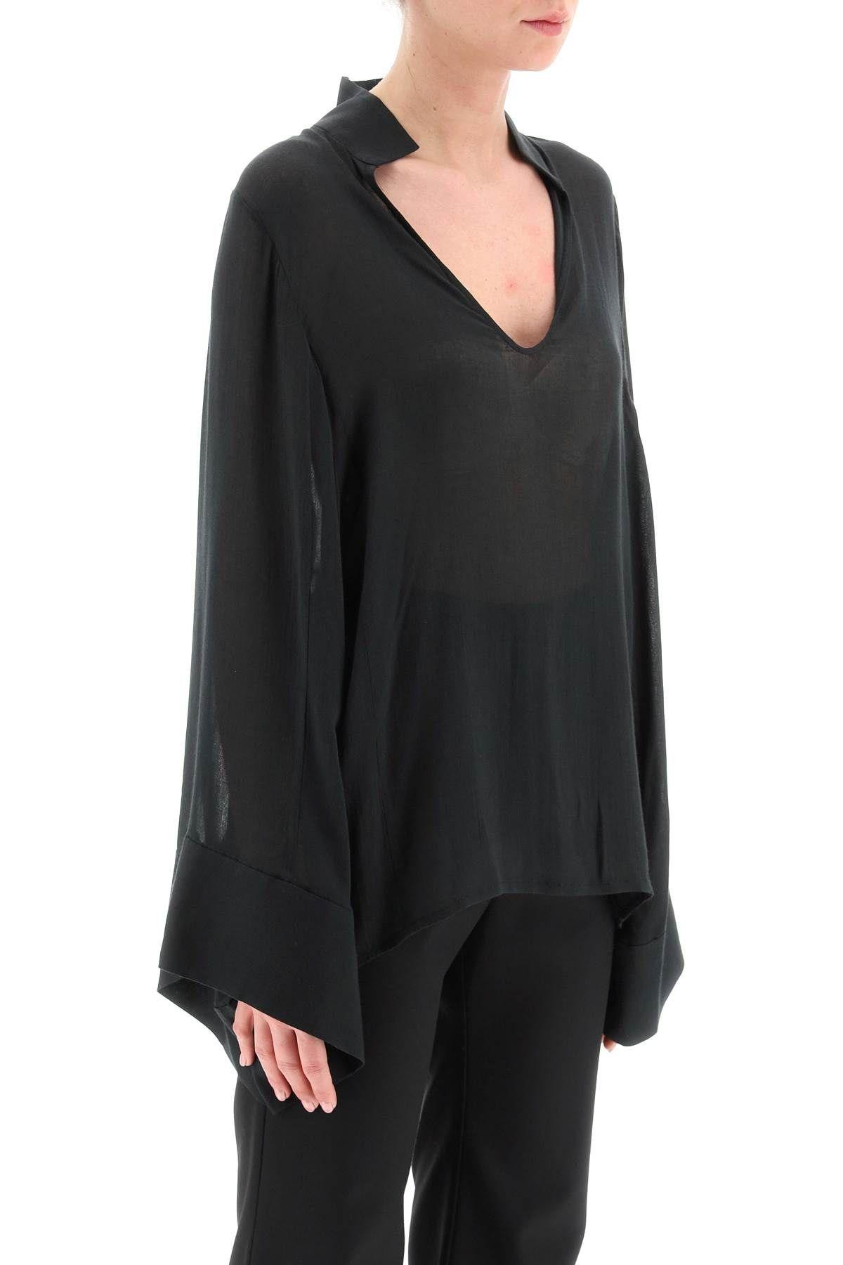 By Malene Birger Lomaria Lightweight Canvas Blouse In Black