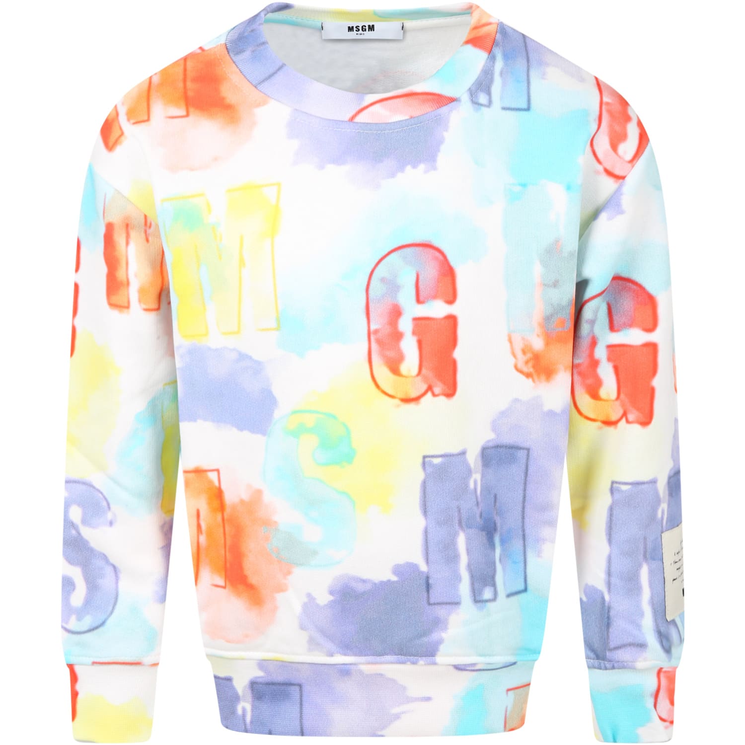 MSGM White Sweatshirt For Boy With Spots