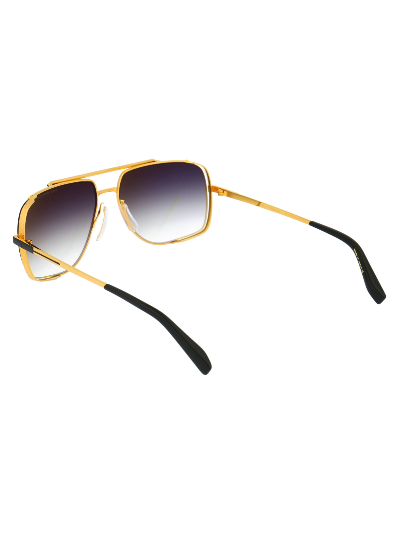 Shop Dita Midnight Special Sunglasses In Yellow Gold - Matte Black