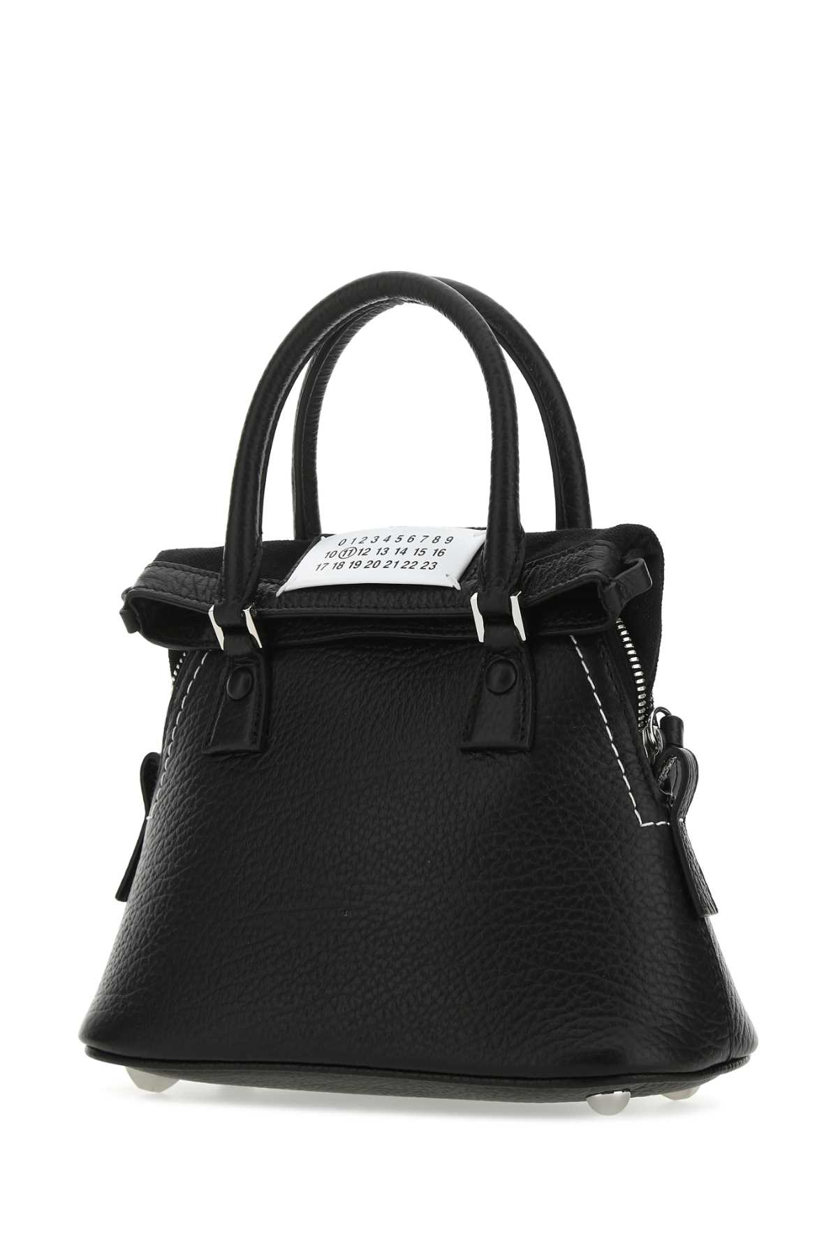 Shop Maison Margiela Black Leather Micro 5ac Handbag In T8013