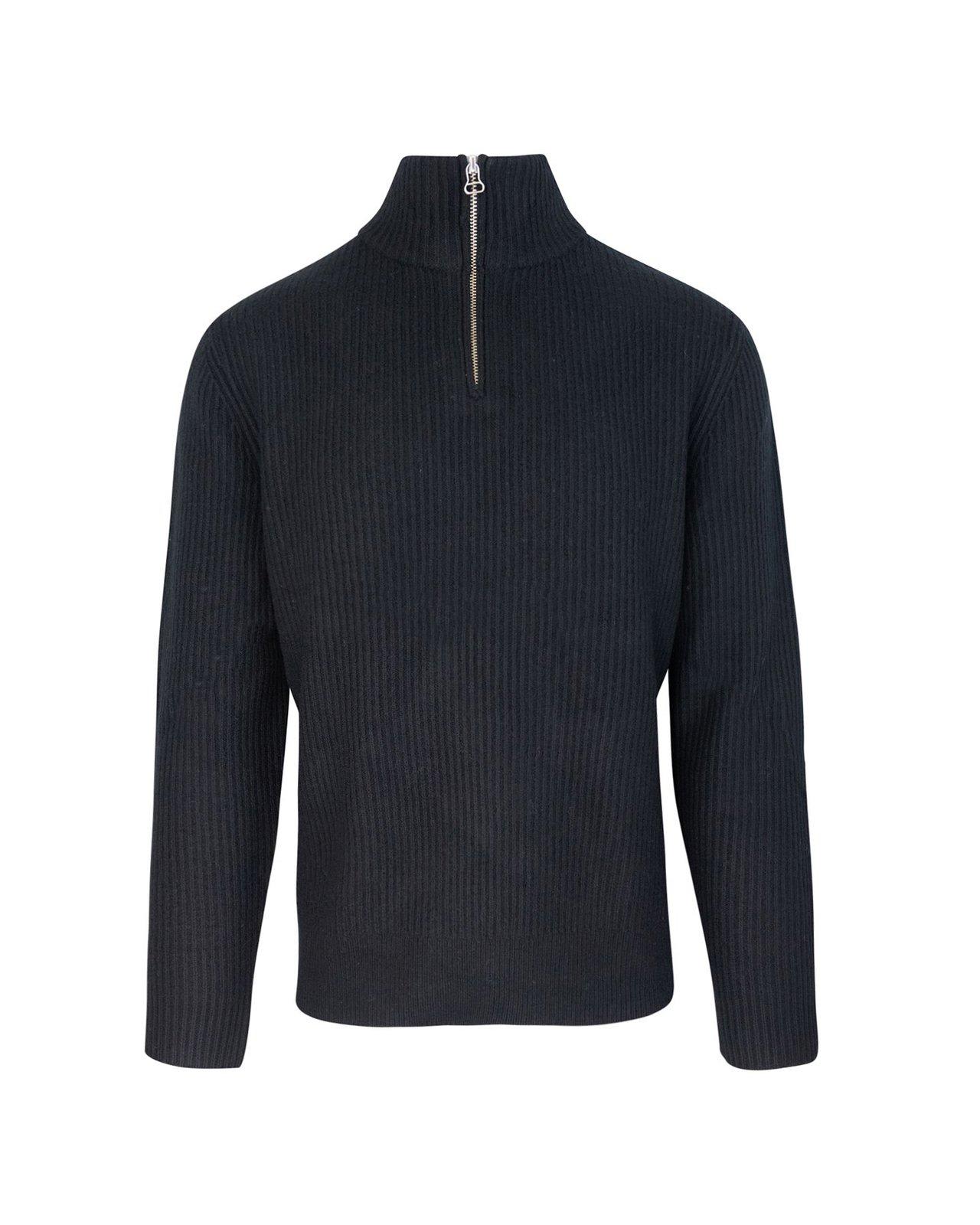 A. P.C. High Neck Ribbed-knit Jumper