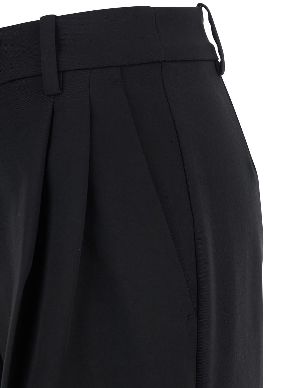Pinko Black Tailored Trousers With Front Pleats In Cotton Woman In Multi