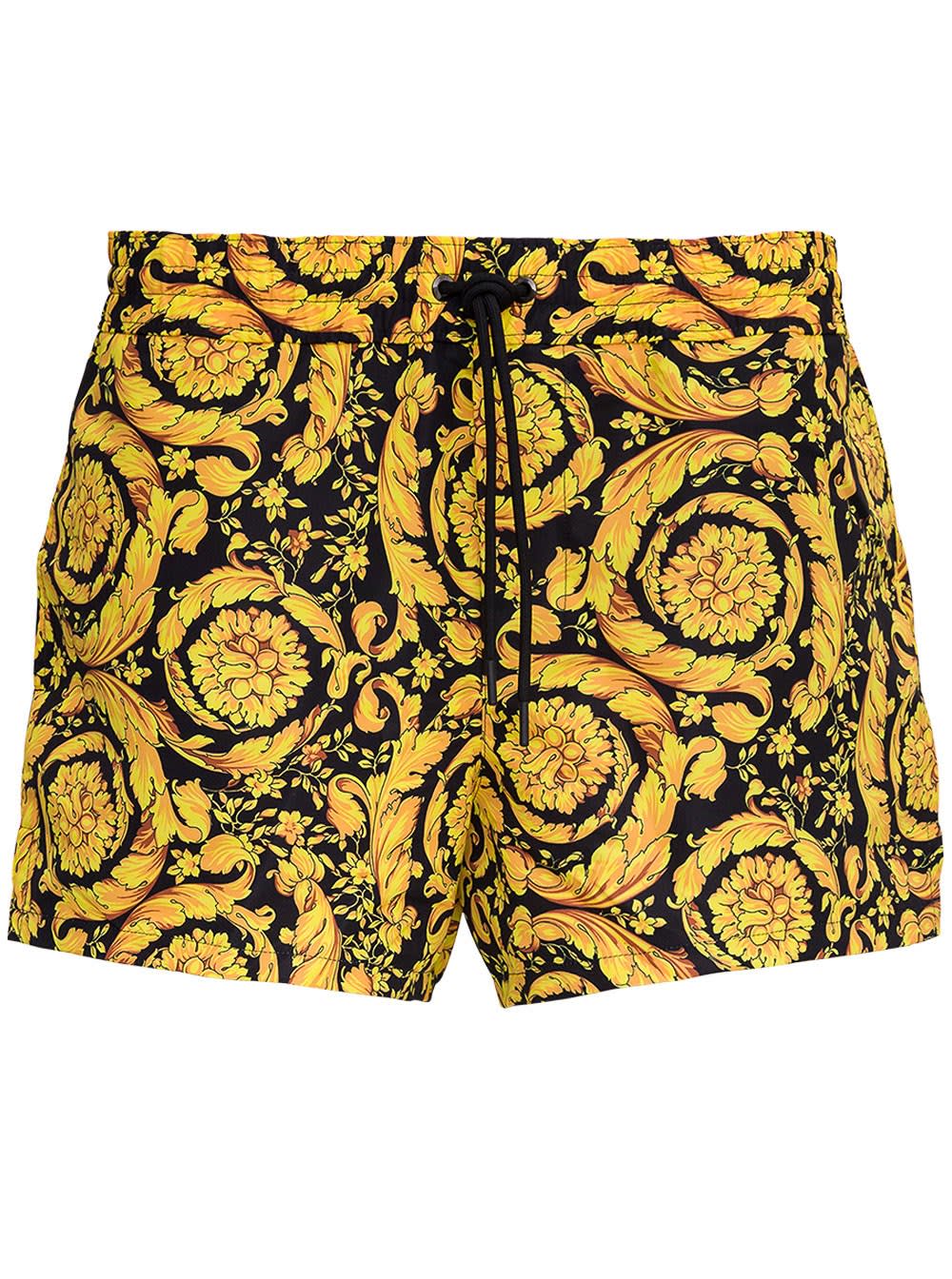 Click to view more detailed imagery on our partner's website Versace Swimsuit With Baroque Print In Black