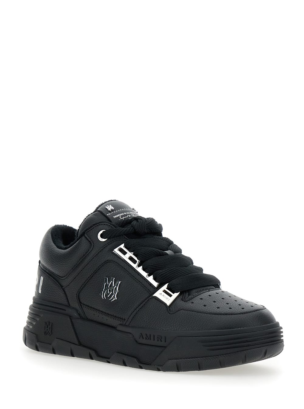 Amiri Black Sneakers With Logo Patch On The Side And Logo Lettering On The Rear In Leather Man In Black
