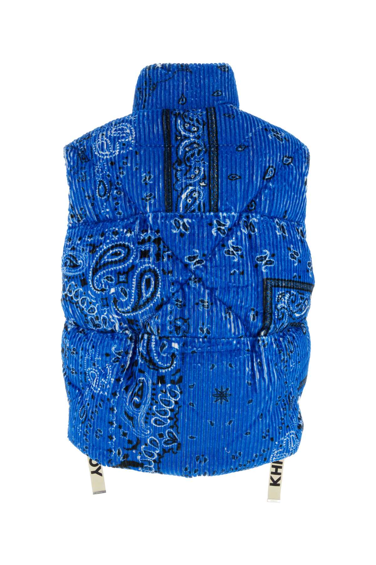 KHRISJOY PRINTED CORDUROY OVERSIZE SLEEVELESS DOWN JACKET 