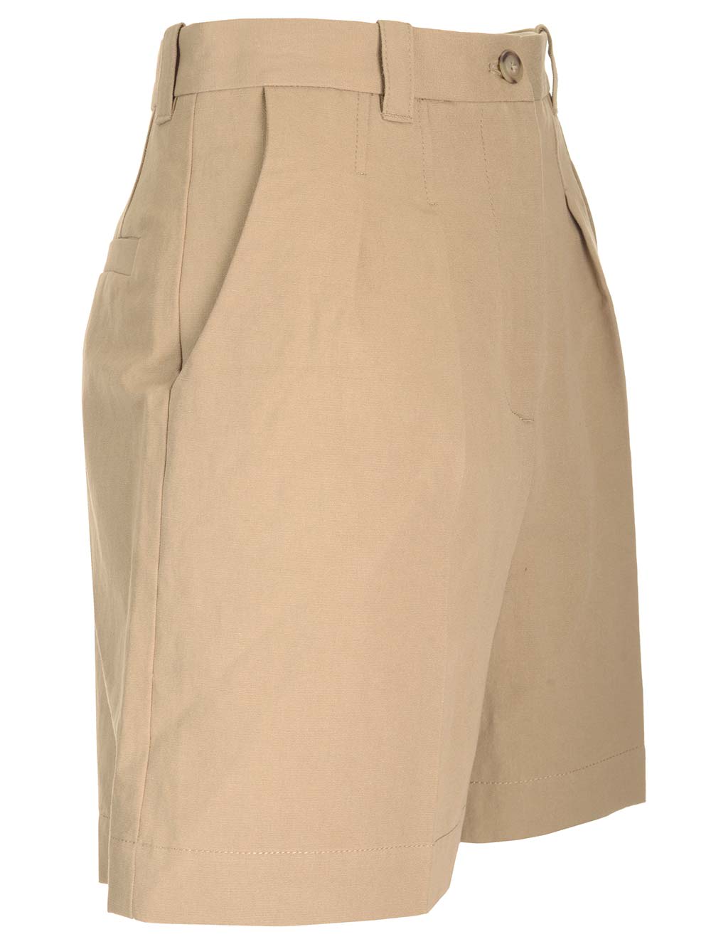 Shop Apc Cotton And Linen Shorts In Beige