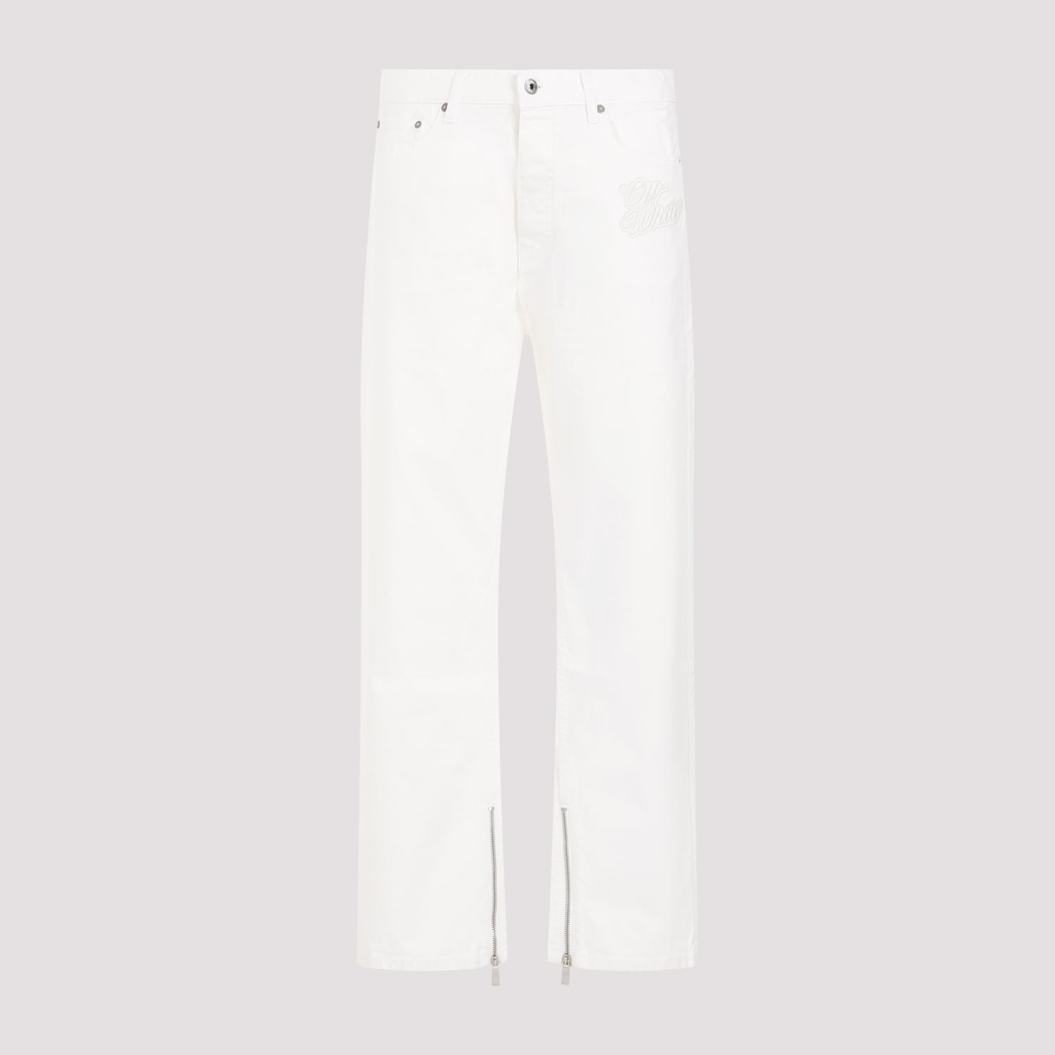 Shop Off-white 90s Logo Skate Raw Jeans In White