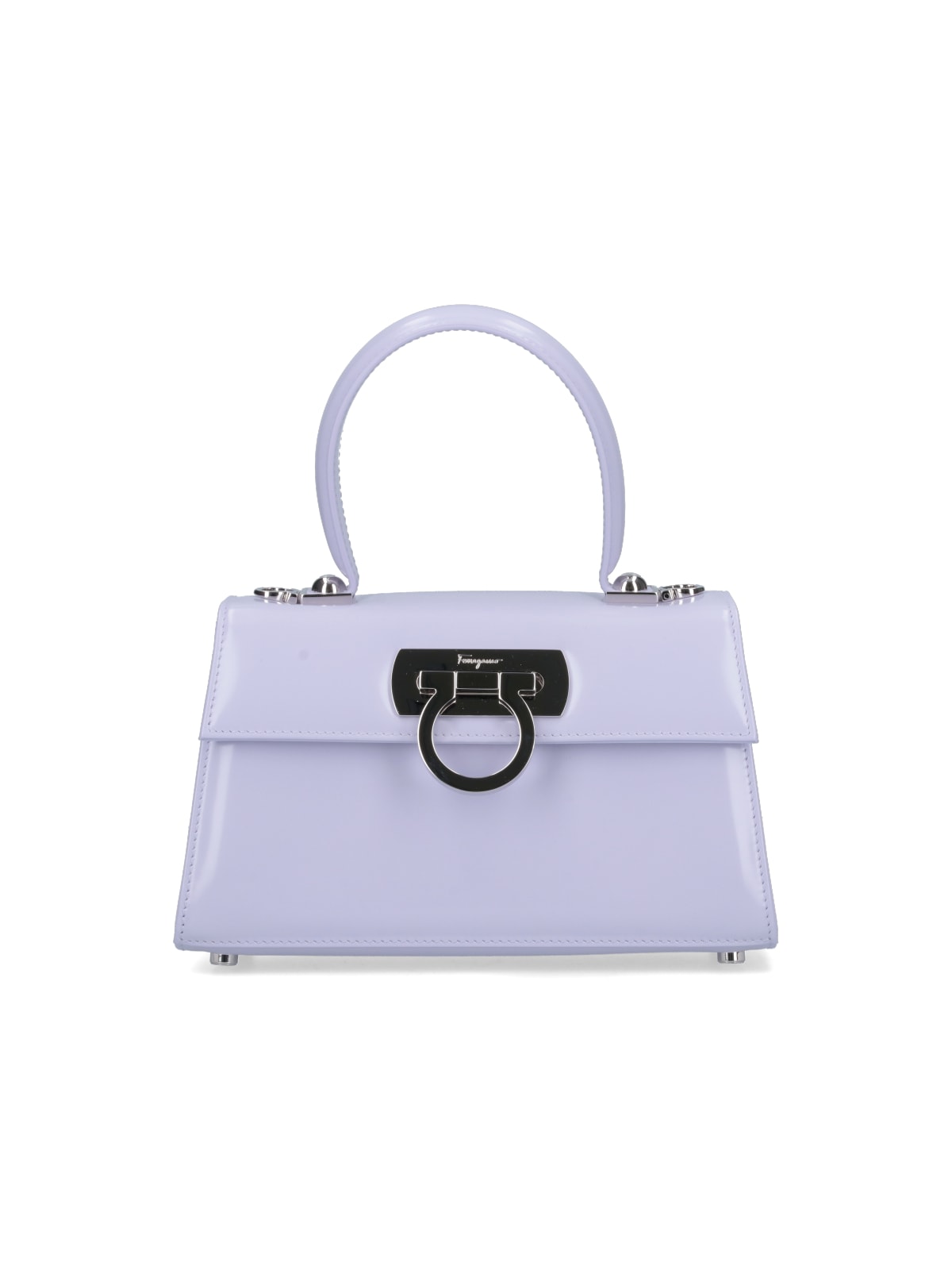 Shop Ferragamo Ornament Gancini Handbag In Purple