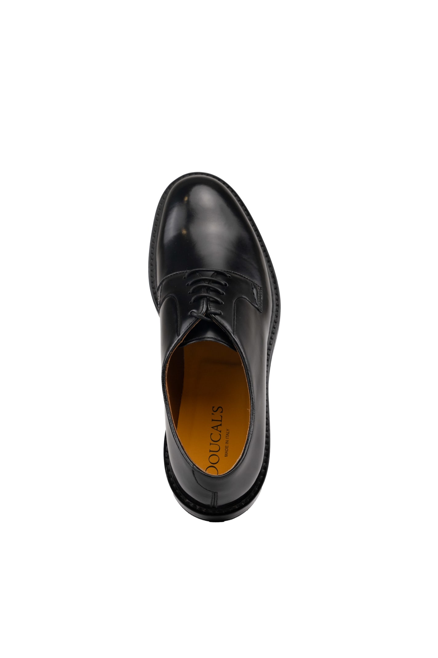 Shop Doucal's Doucals Derby Lace-up In Black Leather In Horse Nero+f.do Nero