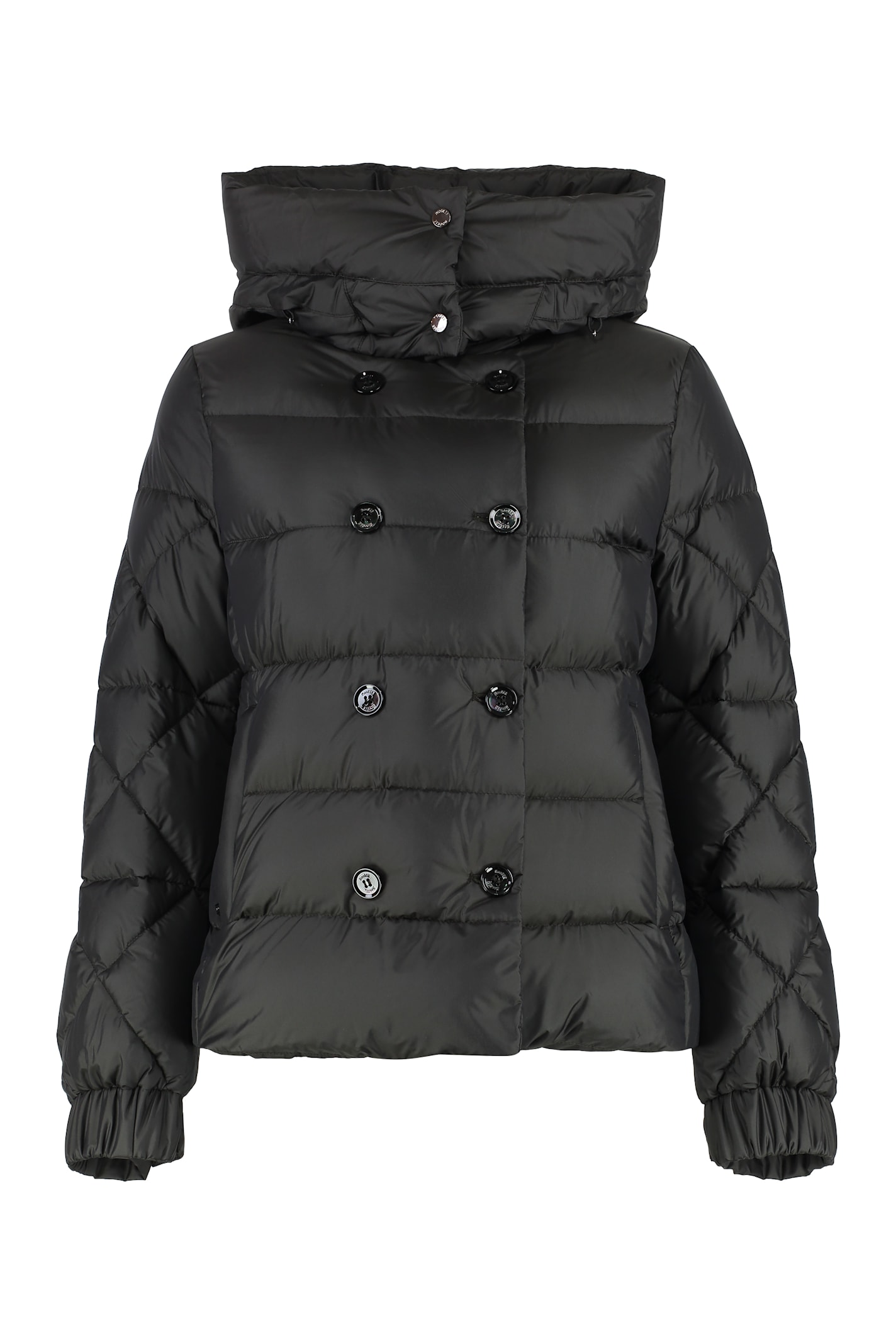 Moorer Collina Hooded Short Down Jacket In Black
