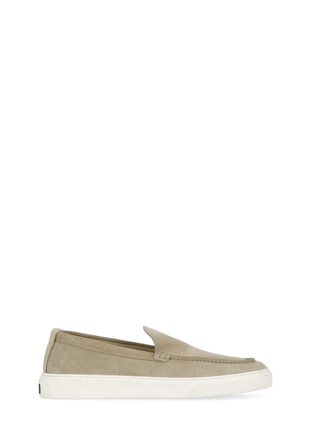 Shop Woolrich Suede Leather Loafers In Beige